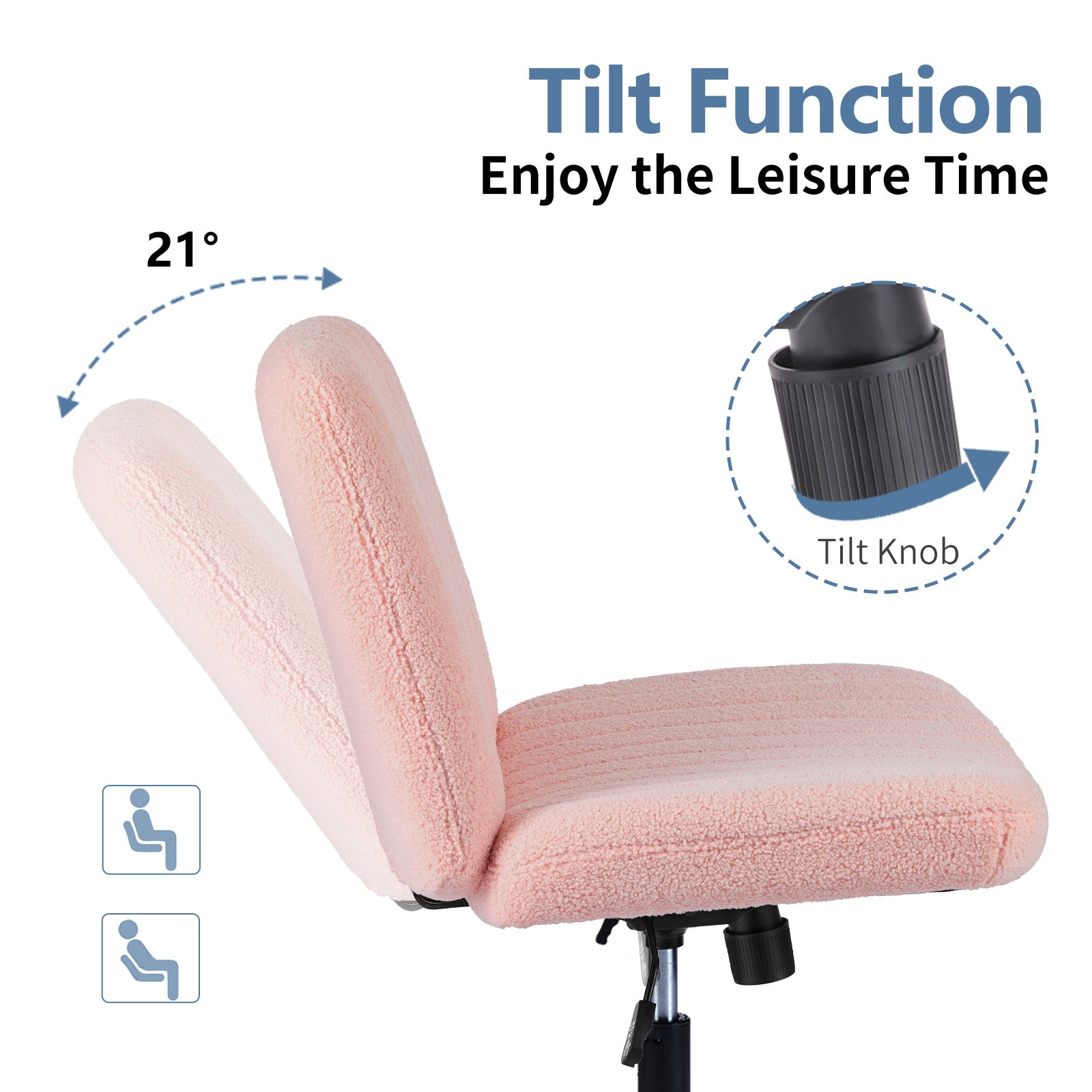 Cross-Legged Chair,No Wheels Armless Swivel Home Office Chair