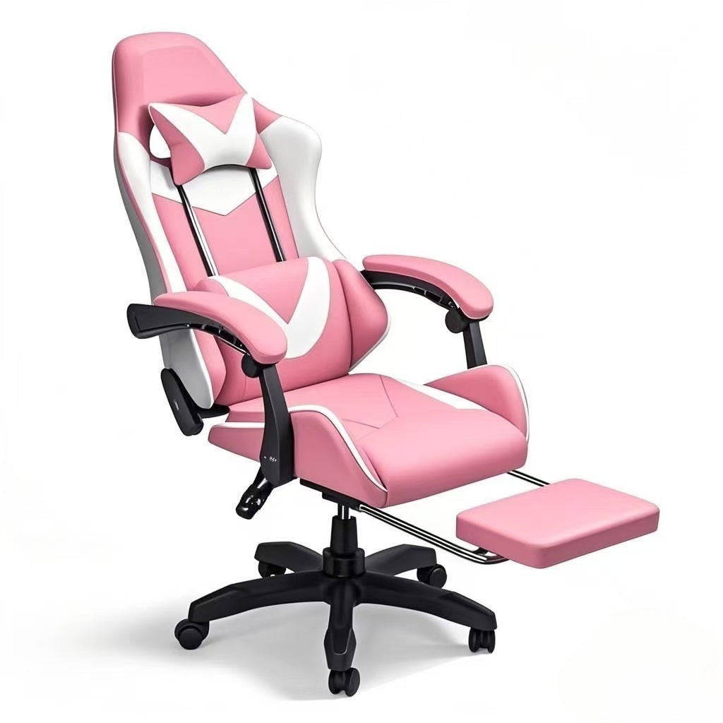 Gaming Chair with Footrest, Height Adjustable & 90°-135° Tilt Function, Swivel Recliner Ergonomic Racing Style Video Game Chair with Lumbar Support