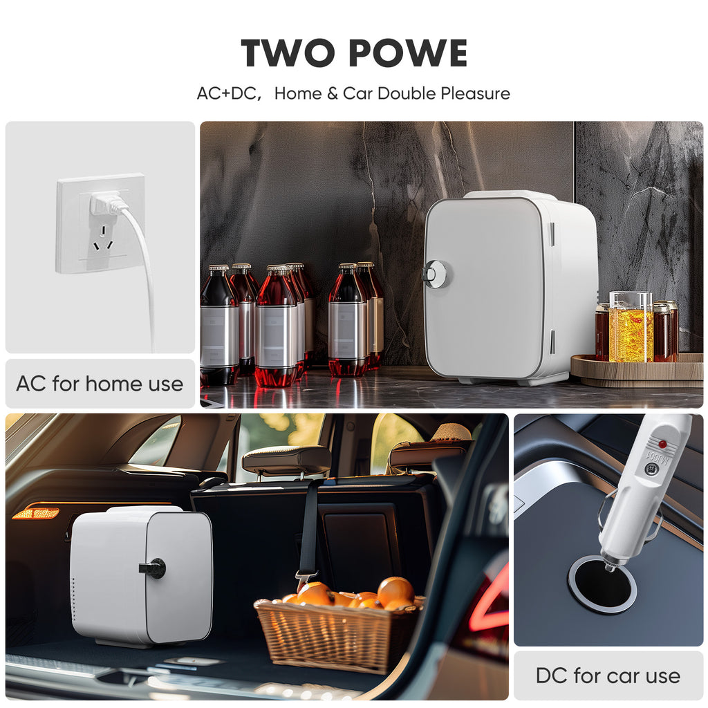 Mini refrigerator 4L/6 cans, portable compact refrigerator skincare, food and beverage