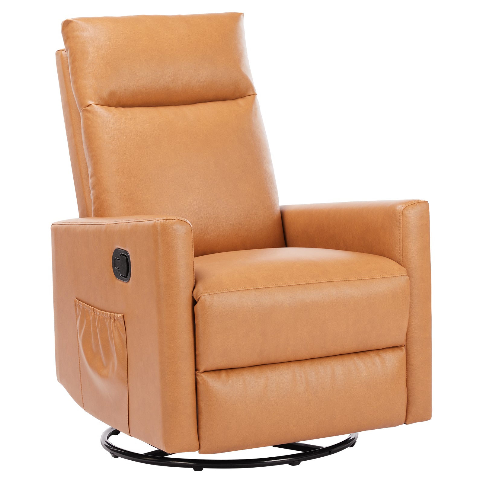 Swivel Recliner Chair, Glider Nursery Chair for Living Room with Extra Large Footrest, High Back, Upholstered Deep Seat