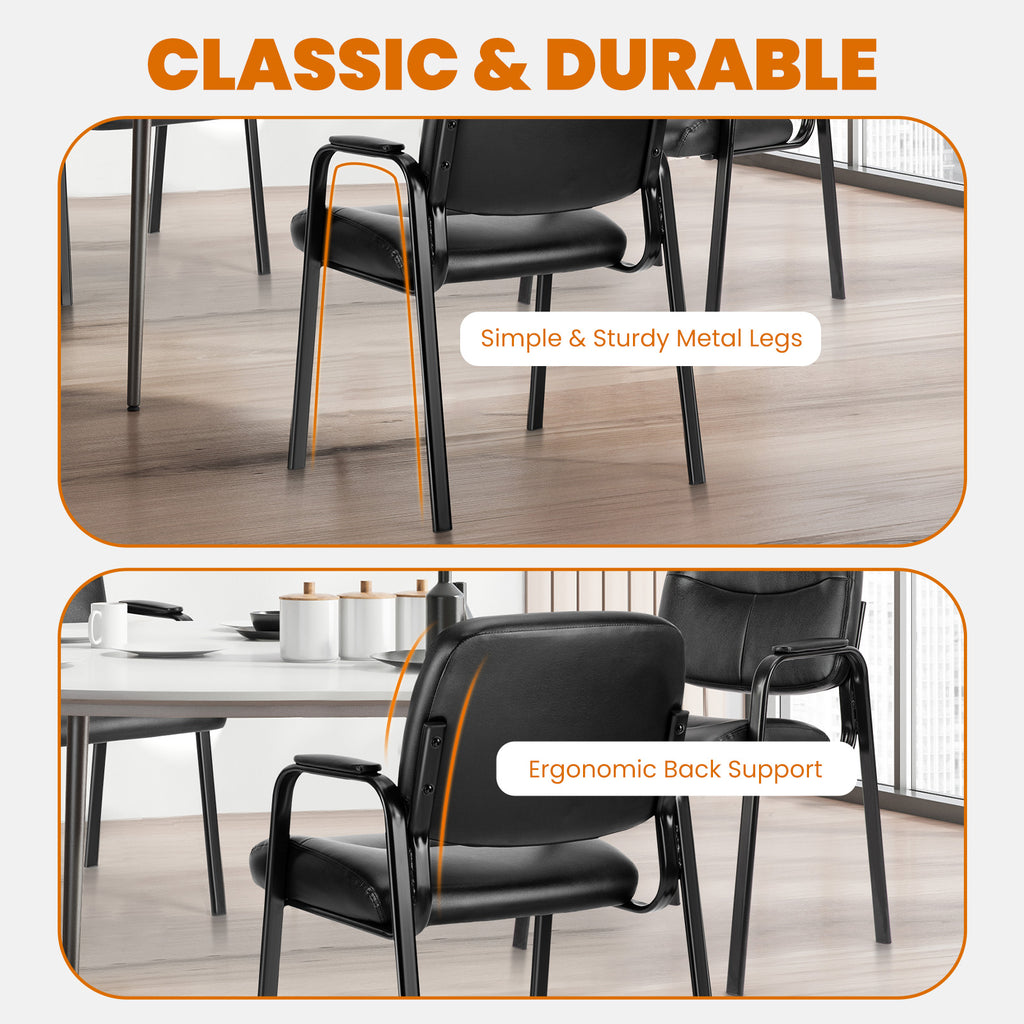 Leather Conference Room Chairs with Padded Arms,eception Chairs,Office Guest Chairs