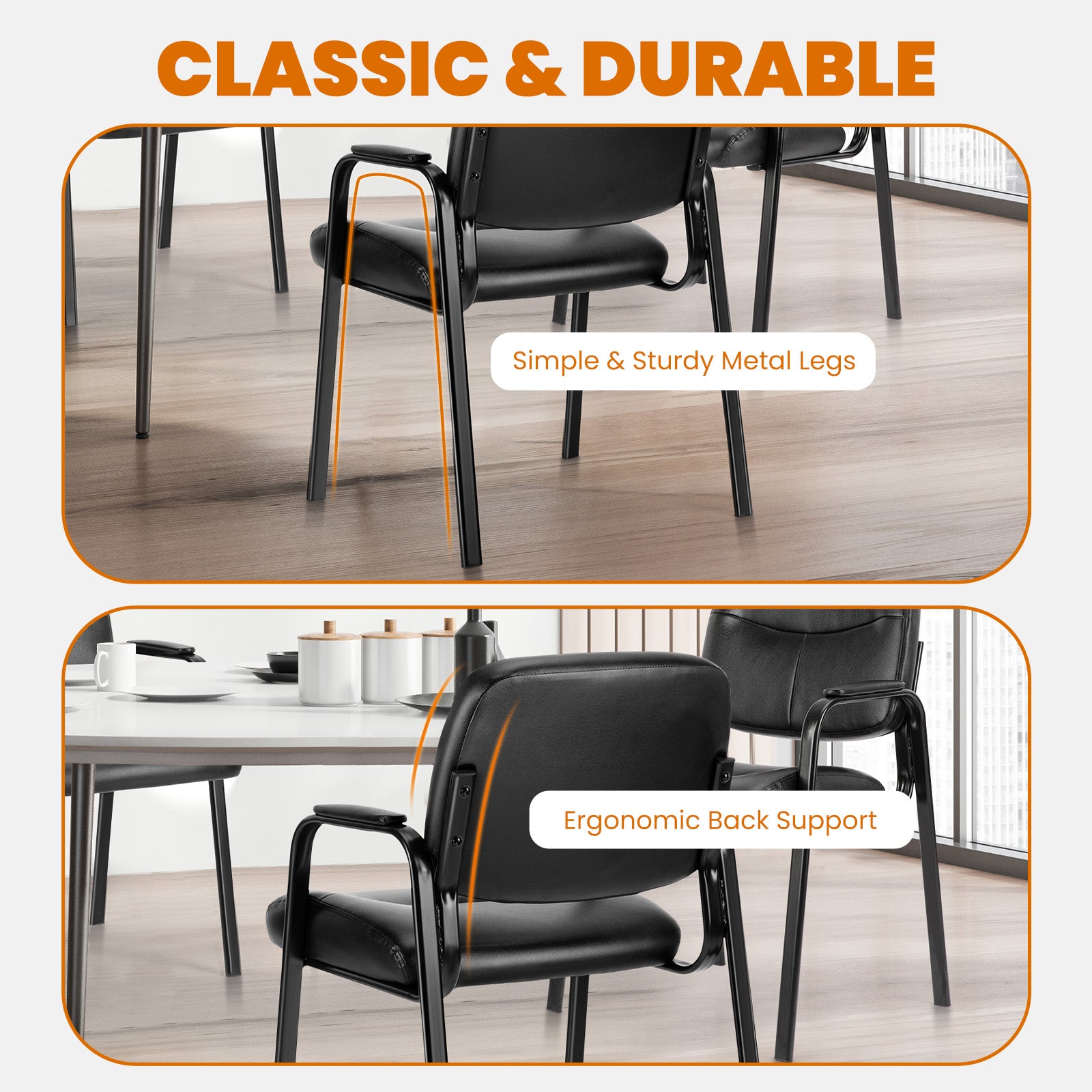 Leather Conference Room Chairs with Padded Arms,eception Chairs,Office Guest Chairs