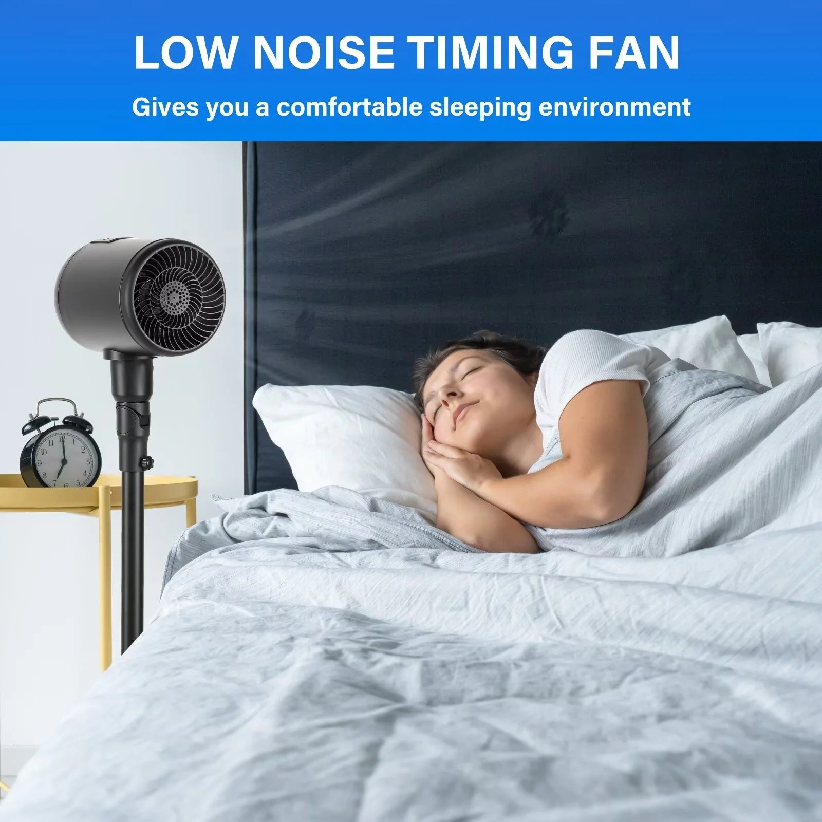 Metal Drum Jet Fan 7 Inch, Indoor and Outdoor Pedestal Fan, 6-speed Rotatable Fan, with Remote Control, Suitable for Bedroom, Living Room and Office, Black