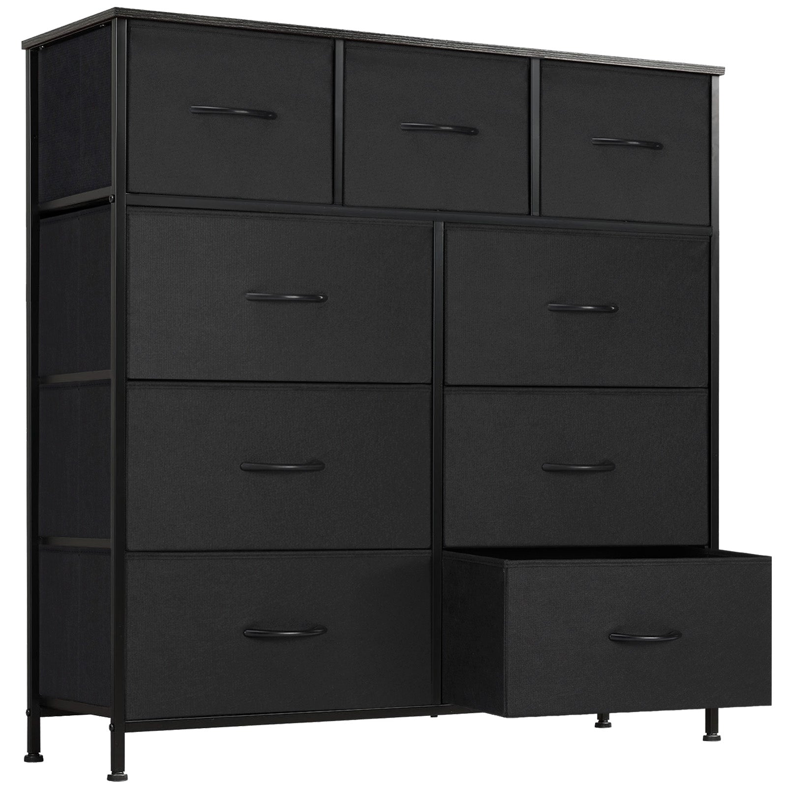 Tall Dresser Fabric Storage Tower ,Wooden Top for Kid Room, Closet, Entryway, Nursery