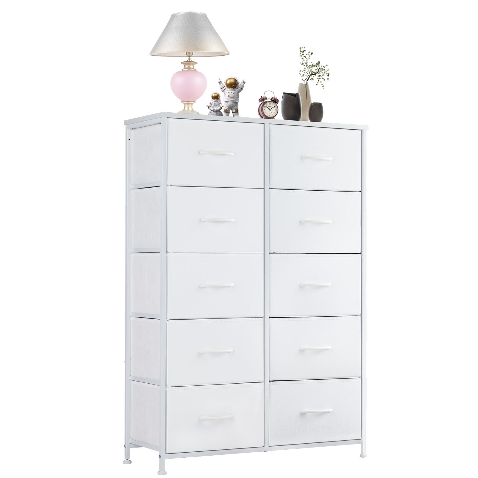 Tall Dresser Fabric Storage Tower ,Wooden Top for Kid Room, Closet, Entryway, Nursery