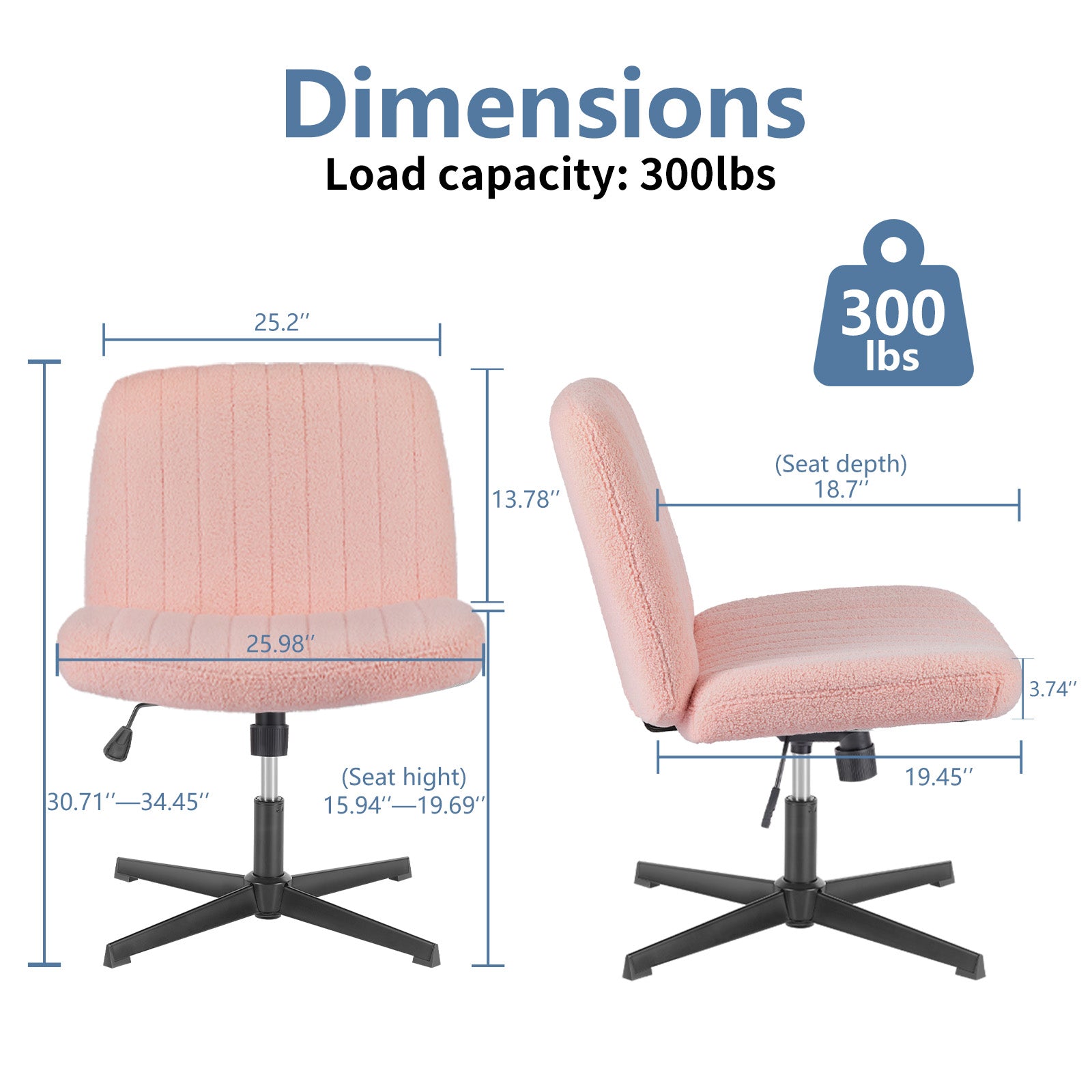 Cross-Legged Chair,No Wheels Armless Swivel Home Office Chair