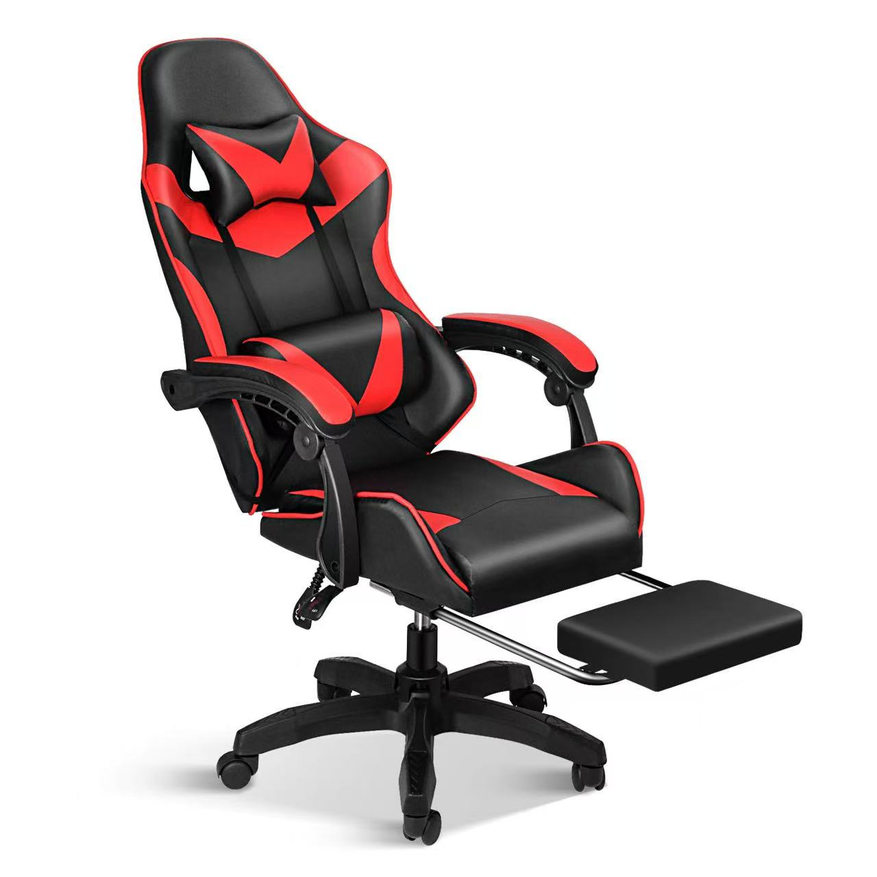 Gaming Chair with Footrest, Height Adjustable & 90°-135° Tilt Function, Swivel Recliner Ergonomic Racing Style Video Game Chair with Lumbar Support