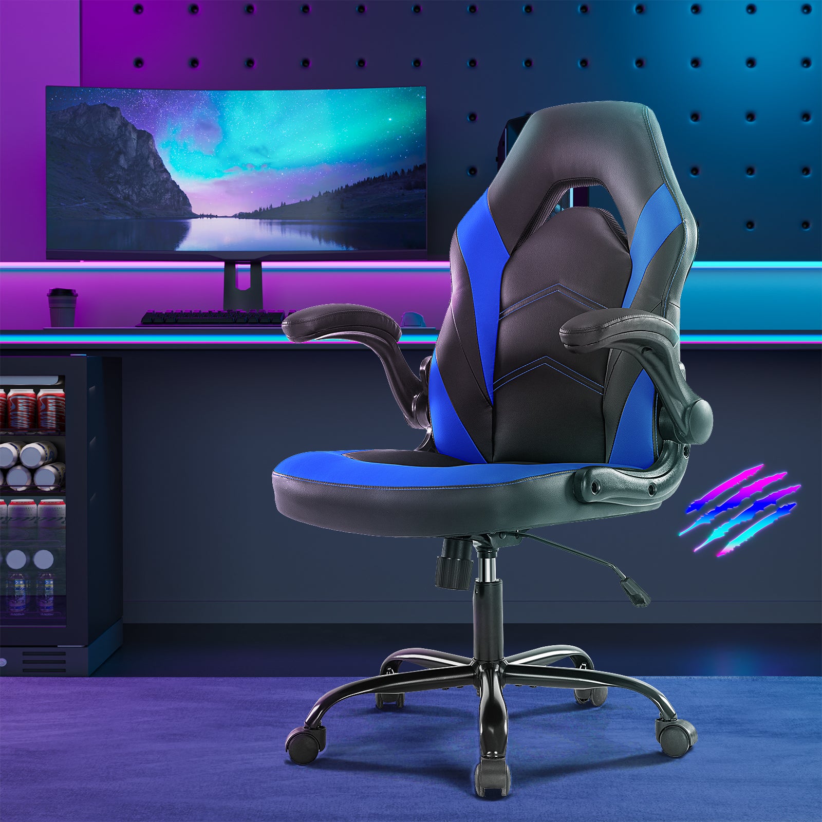PU Leather Ergonomic Office Chair Swivel Computer Gaming Chair with Lumbar Support