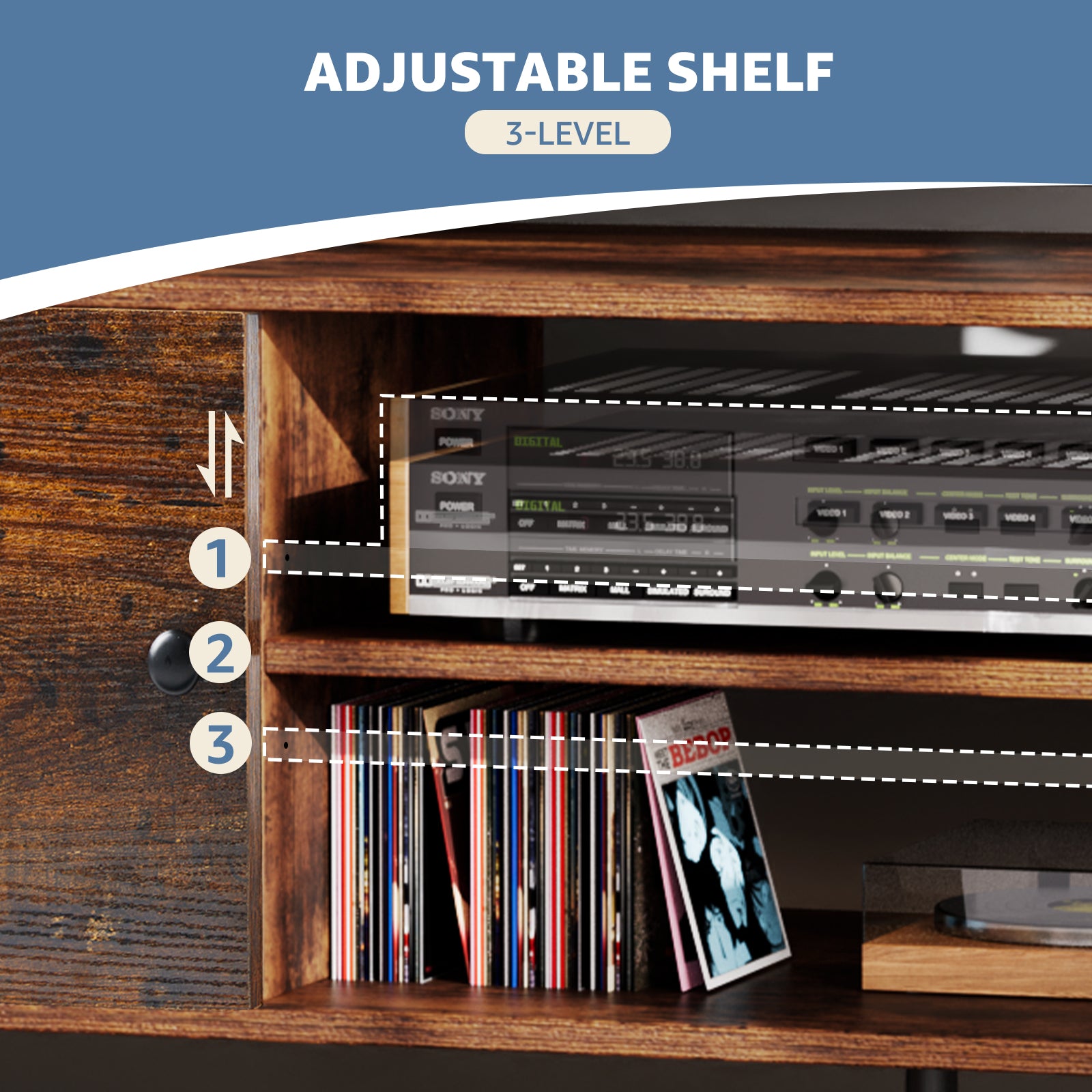 Panel TV cabinet can store black cabinets, suitable for home living room office TV cabinet