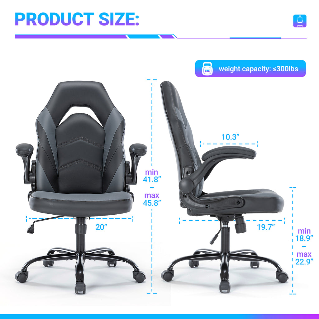 PU Leather Ergonomic Office Chair Swivel Computer Gaming Chair with Lumbar Support