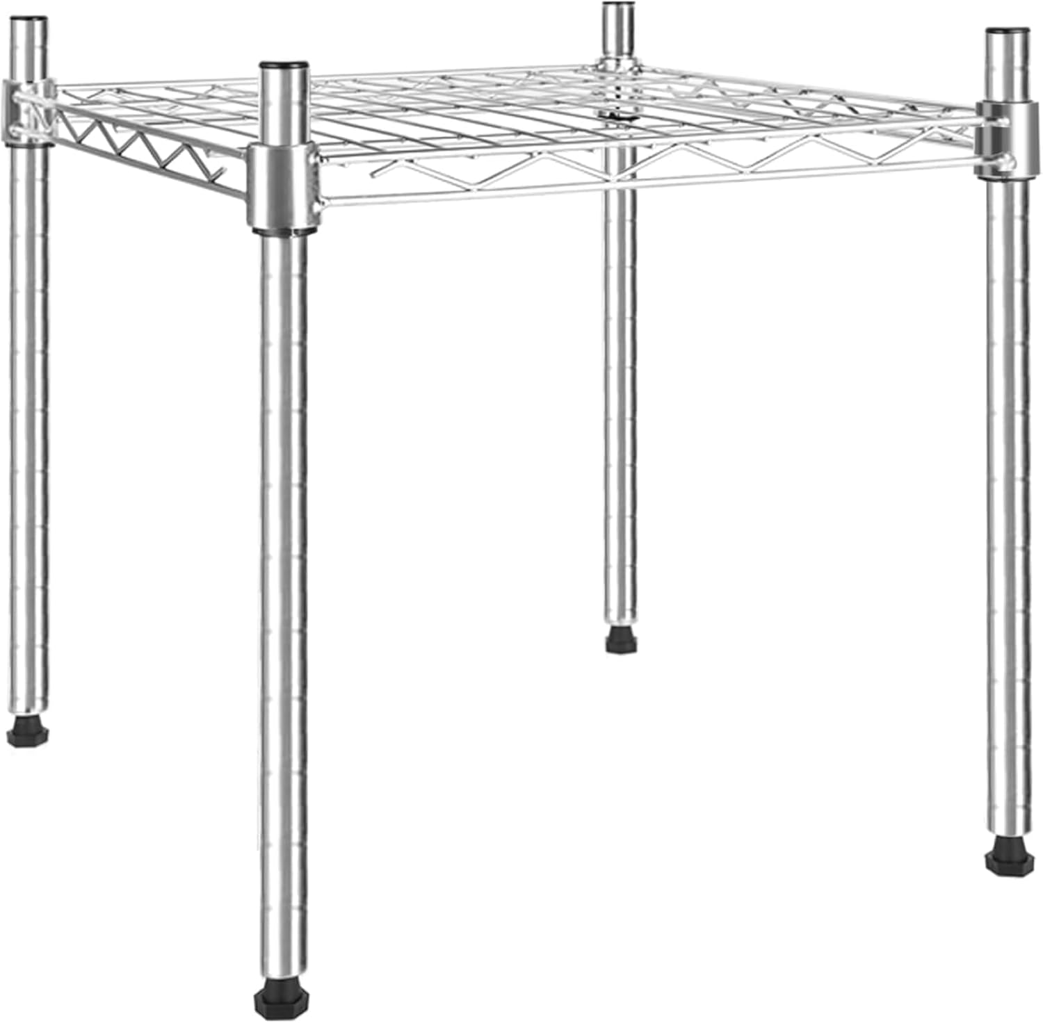 1-Tier Shelving Unit, 15" W x 15" D x 13.8" H Wire Metal Storage Rack, Chrome