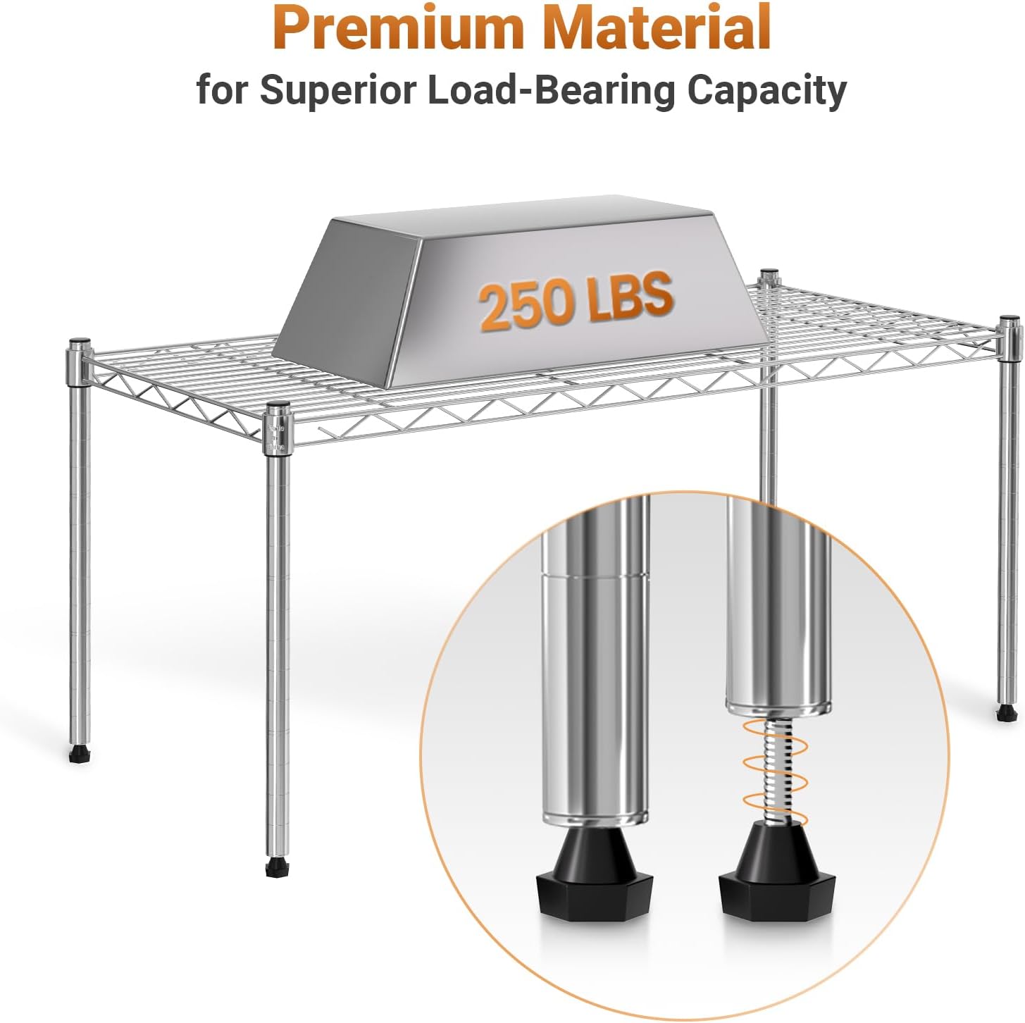 1-Tier Shelving Unit, 29.92" W x 13.78" D x 14.96" H Steel Organizer Wire Rack, Chrome