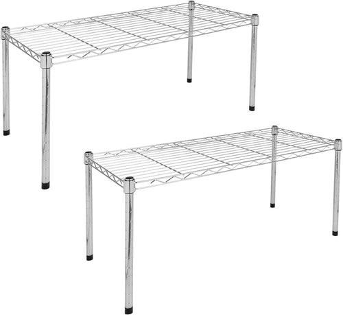 1-Tier Shelving Unit, 29.92" W x 13.78" D x 14.96" H Steel Organizer Wire Rack, Chrome