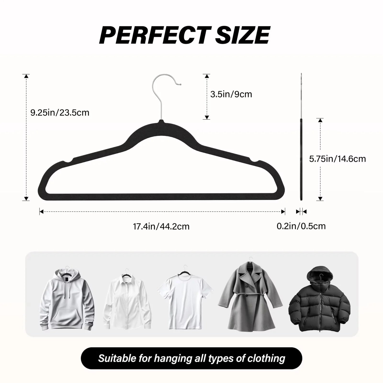 Velvet Hangers 30 Pack, Space Saving Clothes Hangers for Closet, Non-Slip Heavy Duty Coat Hangers for Pants, Shirt, Sweater, Suit & Dress Clothing with 360° Swivel Hook, Black