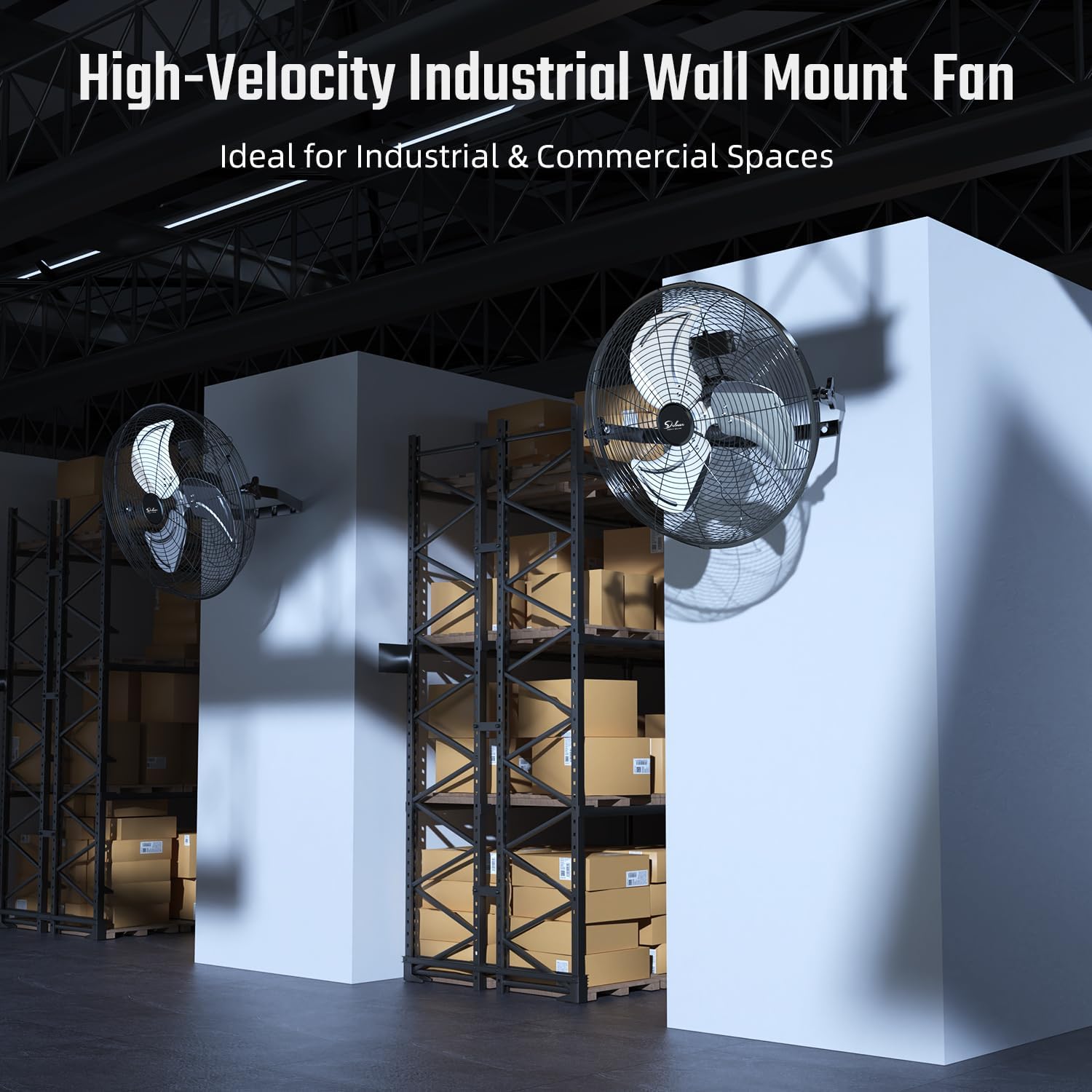 20/24 Inch High Velocity 3 Speed, Black Wall-Mount Fan