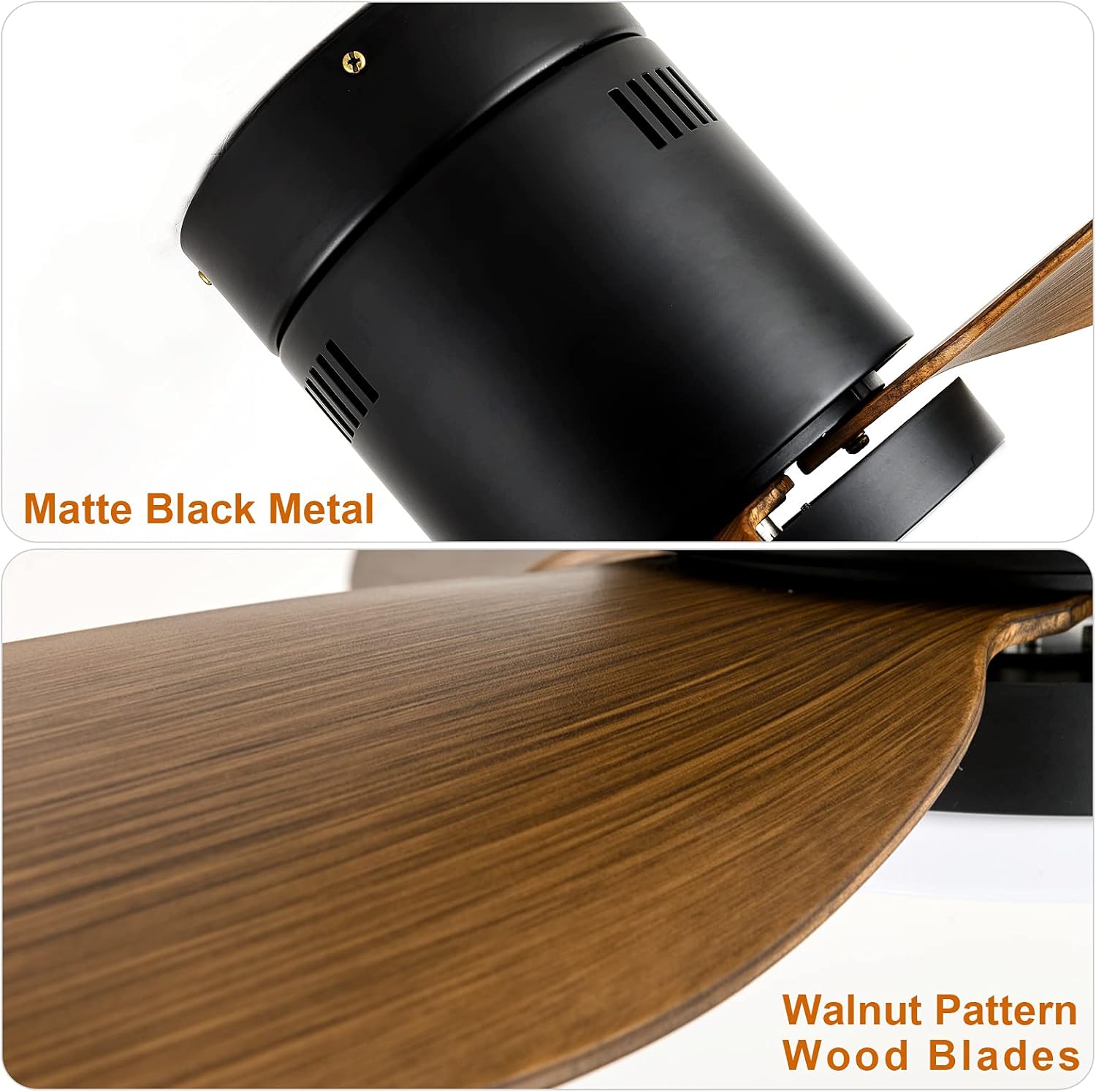 Ceiling Fans with Lights and Remote, Outdoor Ceiling Fans for Patios with Light, Easy to Install Ceiling Fan with Reversible Motor and Wooden Blade for All Seasons