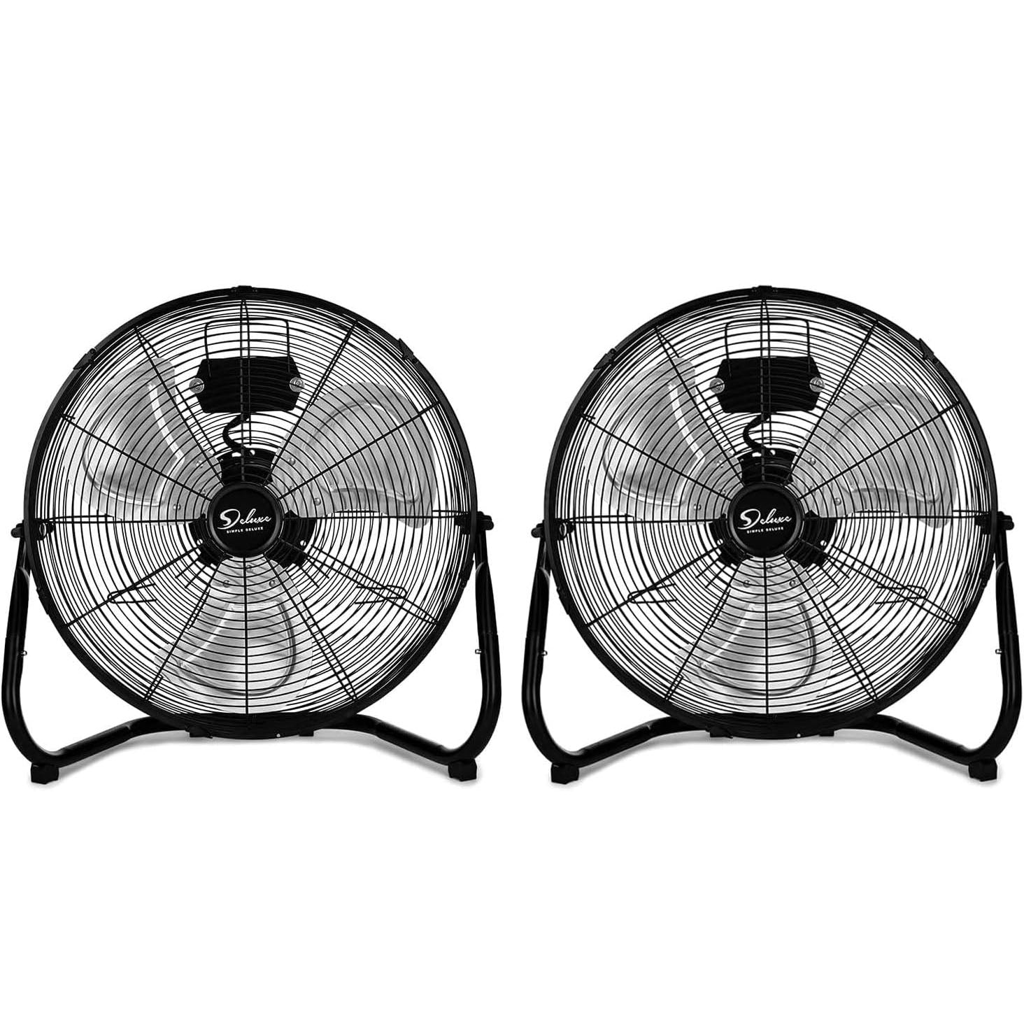 12/18/20 Inch 3-Speed High Velocity Heavy Duty Metal Industrial Floor Fans Quiet for Home, Commercial, Residential, and Greenhouse Use, Outdoor/Indoor, Black