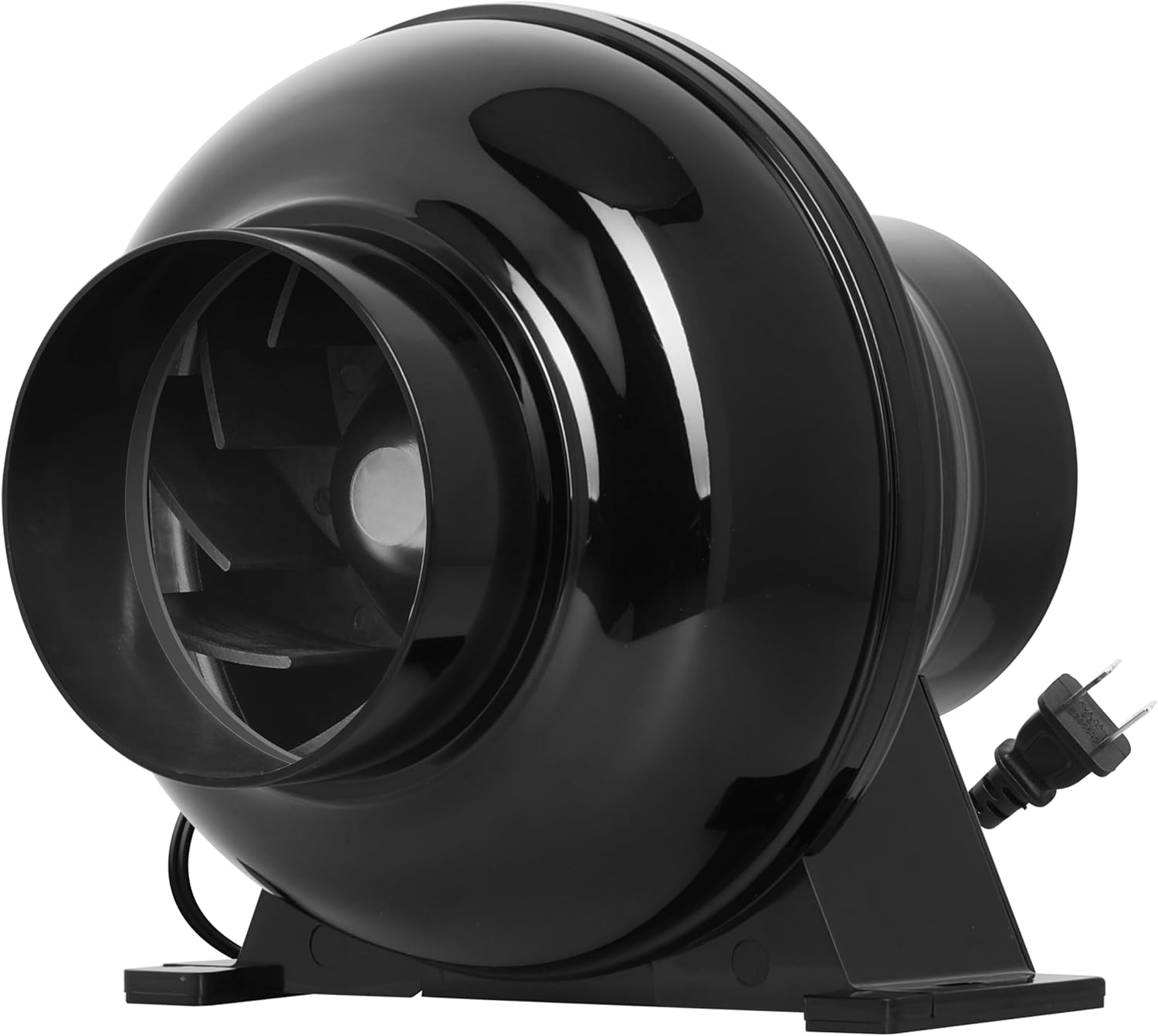 4 Inch 195 CFM Inline Duct Grow Tent Air Vent Exhaust Booster Blower for Hydroponic Ventilation Circulation, Attic, HVAC, Basements or Kitchens, Low Noise, 4'' Fan Quiet, New, Black