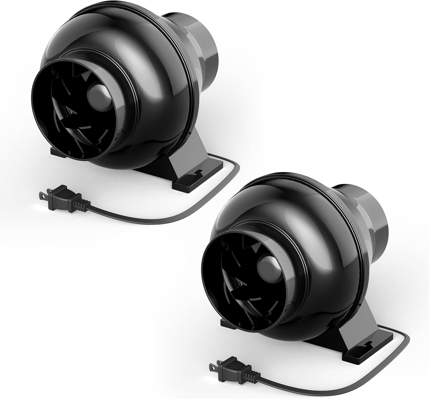 4 Inch 195 CFM Inline Duct Grow Tent Air Vent Exhaust Booster Blower for Hydroponic Ventilation Circulation, Attic, HVAC, Basements or Kitchens, Low Noise, 4'' Fan Quiet, New, Black