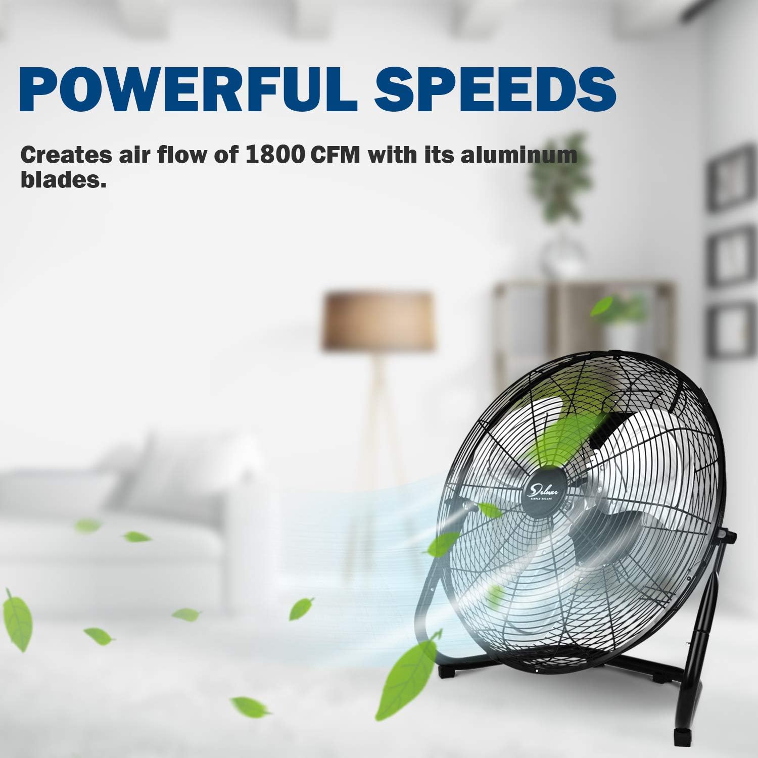 12/18/20 Inch 3-Speed High Velocity Heavy Duty Metal Industrial Floor Fans Quiet for Home, Commercial, Residential, and Greenhouse Use, Outdoor/Indoor, Black