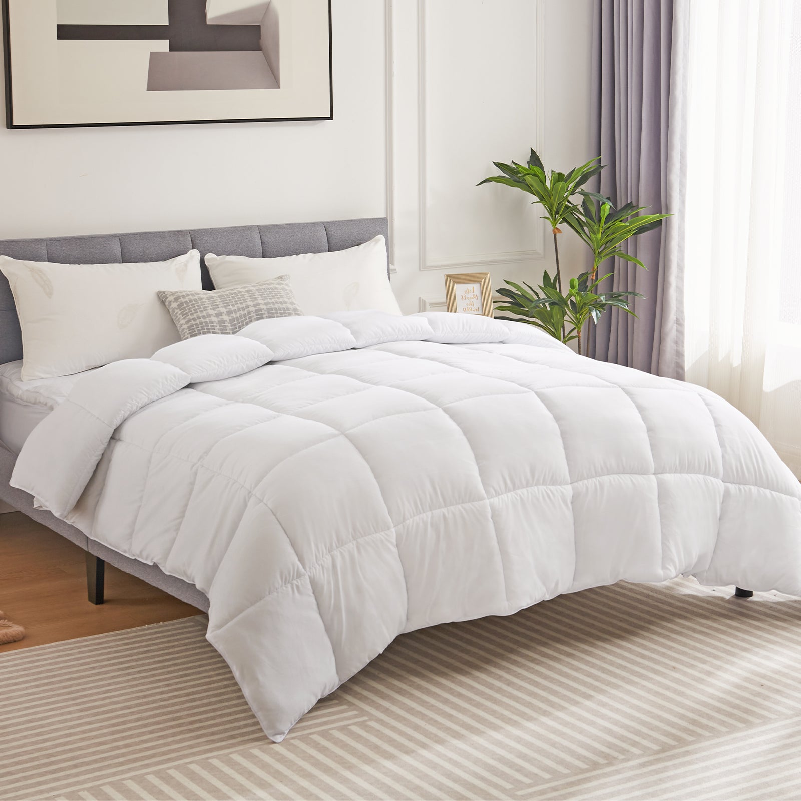 Four Season Universal Down Comforter- Soft and Fluffy Bedding, Lightweight and Luxurious Down Comforter