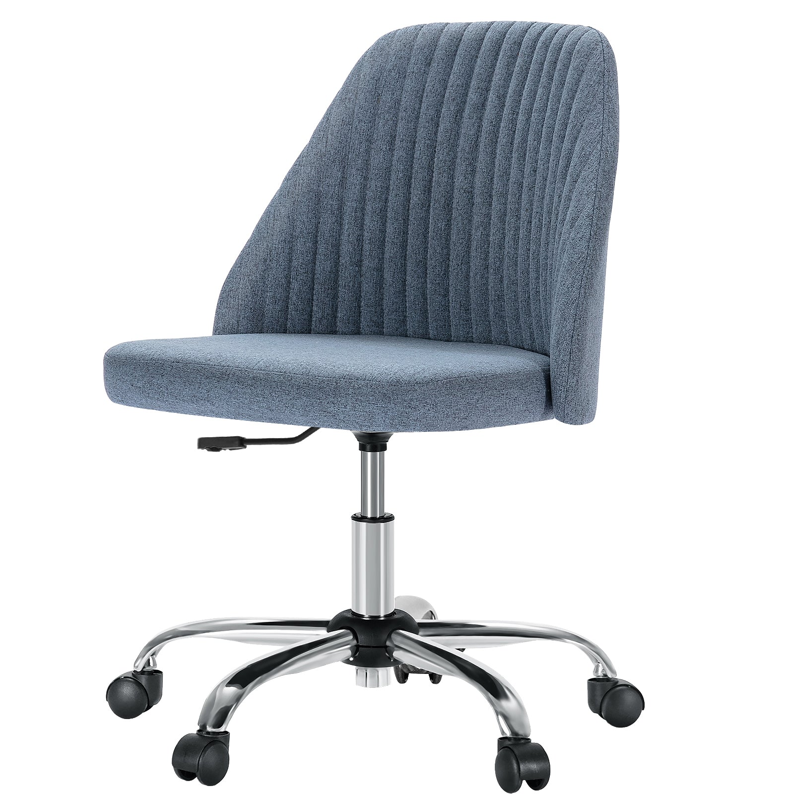 Modern Fabric Armless Adjustable Swivel Office Desk Chairs with Wheels