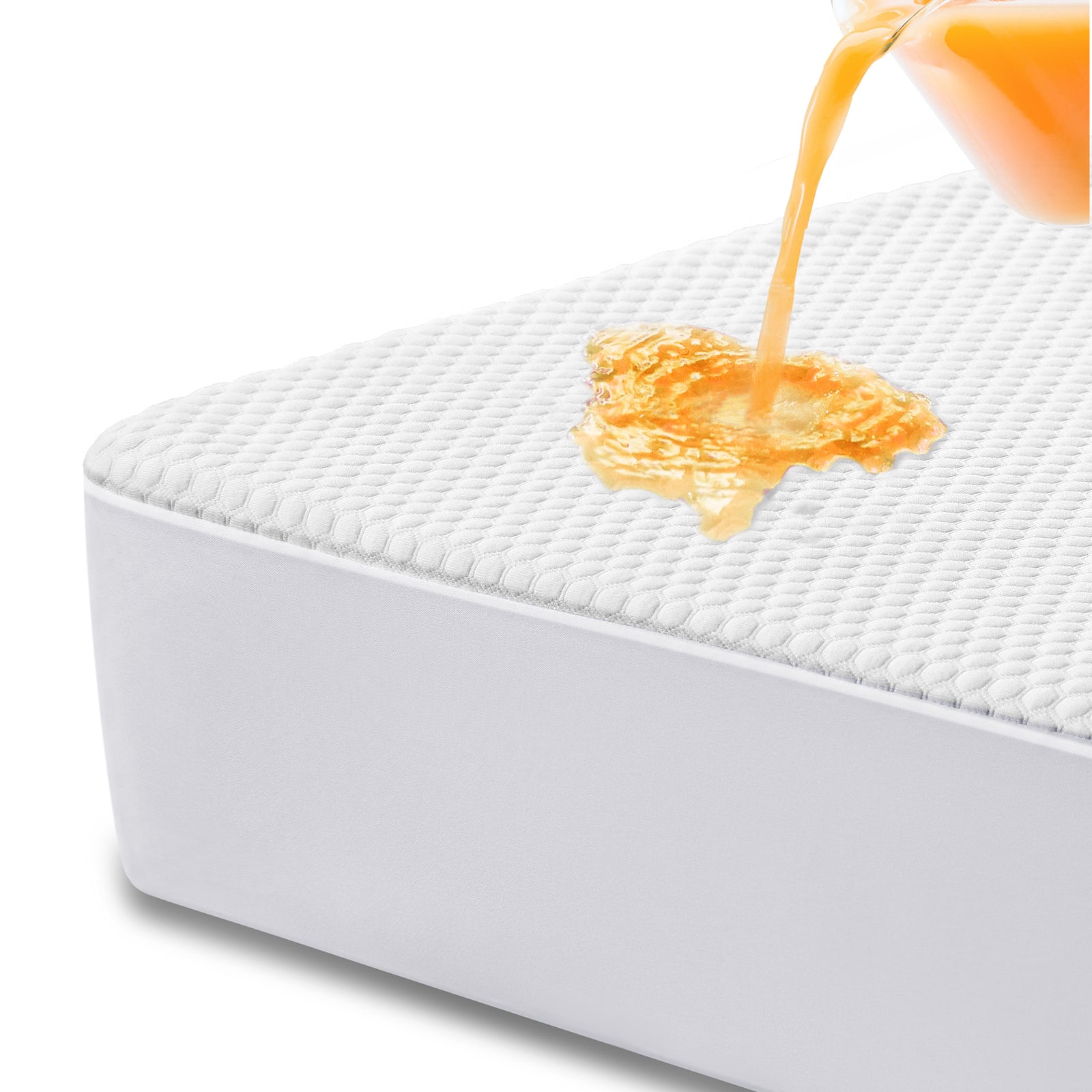 Comfortable Sleeping mattresses, deep Pockets up to 21 inches, Quilted Protective Film, Noise Free, Soft, Breathable White Cover