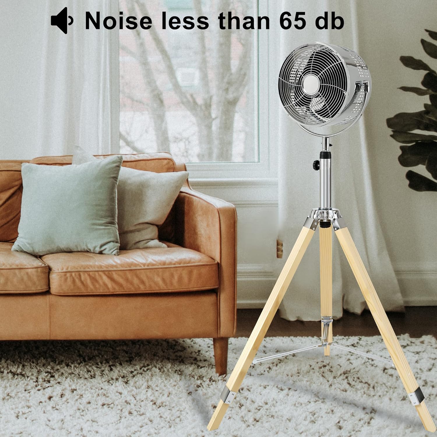 Tripod Pedestal Fan, 3 Speed Adjustment, Multiple Wide Angle Standing Fan, Suitable for Bedroom, Living Room and Office, Silver-10 Inch, 10 Inch