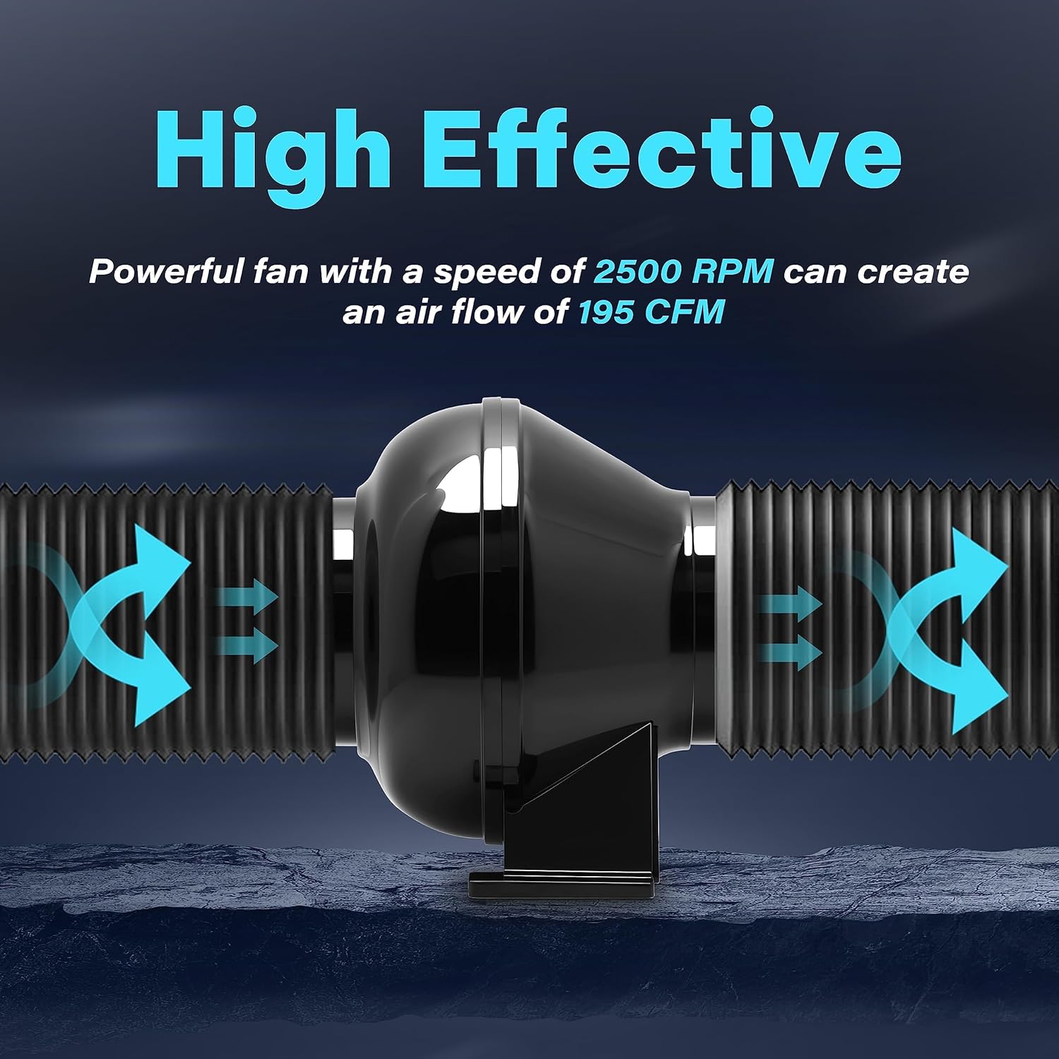 4 Inch 195 CFM Inline Duct Grow Tent Air Vent Exhaust Booster Blower for Hydroponic Ventilation Circulation, Attic, HVAC, Basements or Kitchens, Low Noise, 4'' Fan Quiet, New, Black