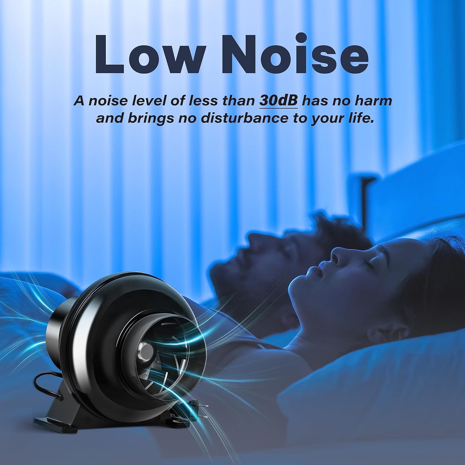 4 Inch 195 CFM Inline Duct Grow Tent Air Vent Exhaust Booster Blower for Hydroponic Ventilation Circulation, Attic, HVAC, Basements or Kitchens, Low Noise, 4'' Fan Quiet, New, Black
