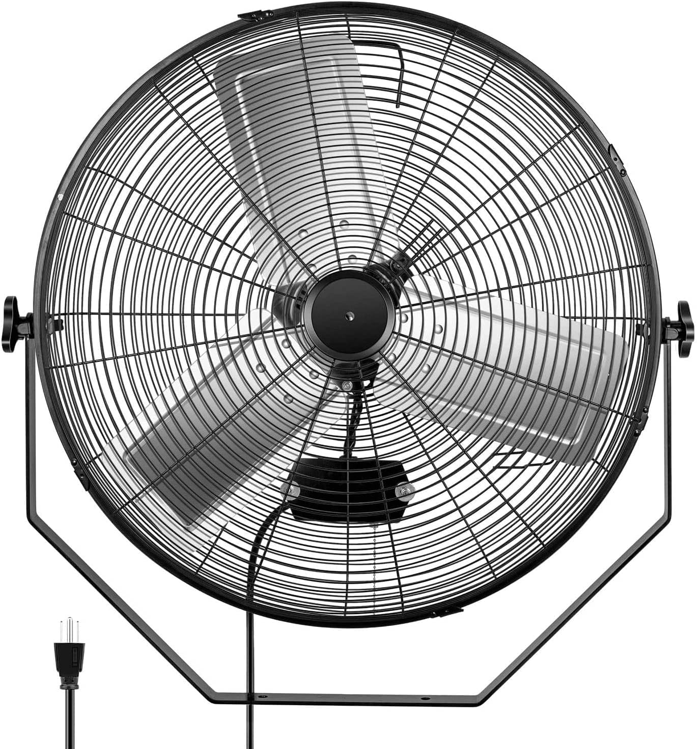 20/24 Inch High Velocity 3 Speed, Black Wall-Mount Fan