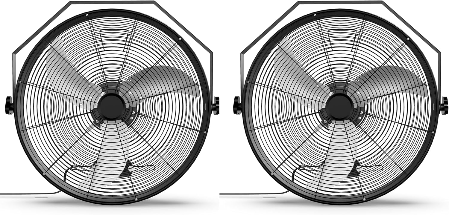 20/24 Inch High Velocity 3 Speed, Black Wall-Mount Fan
