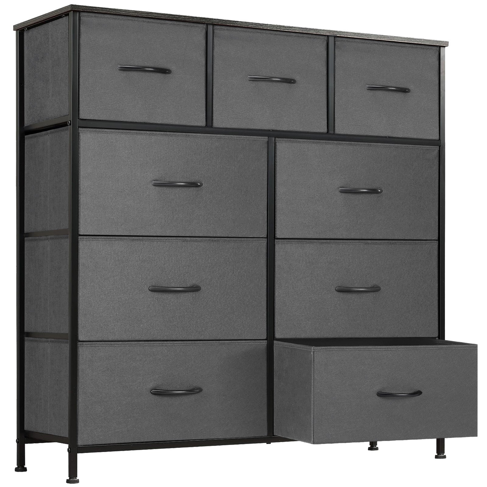 Tall Dresser Fabric Storage Tower ,Wooden Top for Kid Room, Closet, Entryway, Nursery