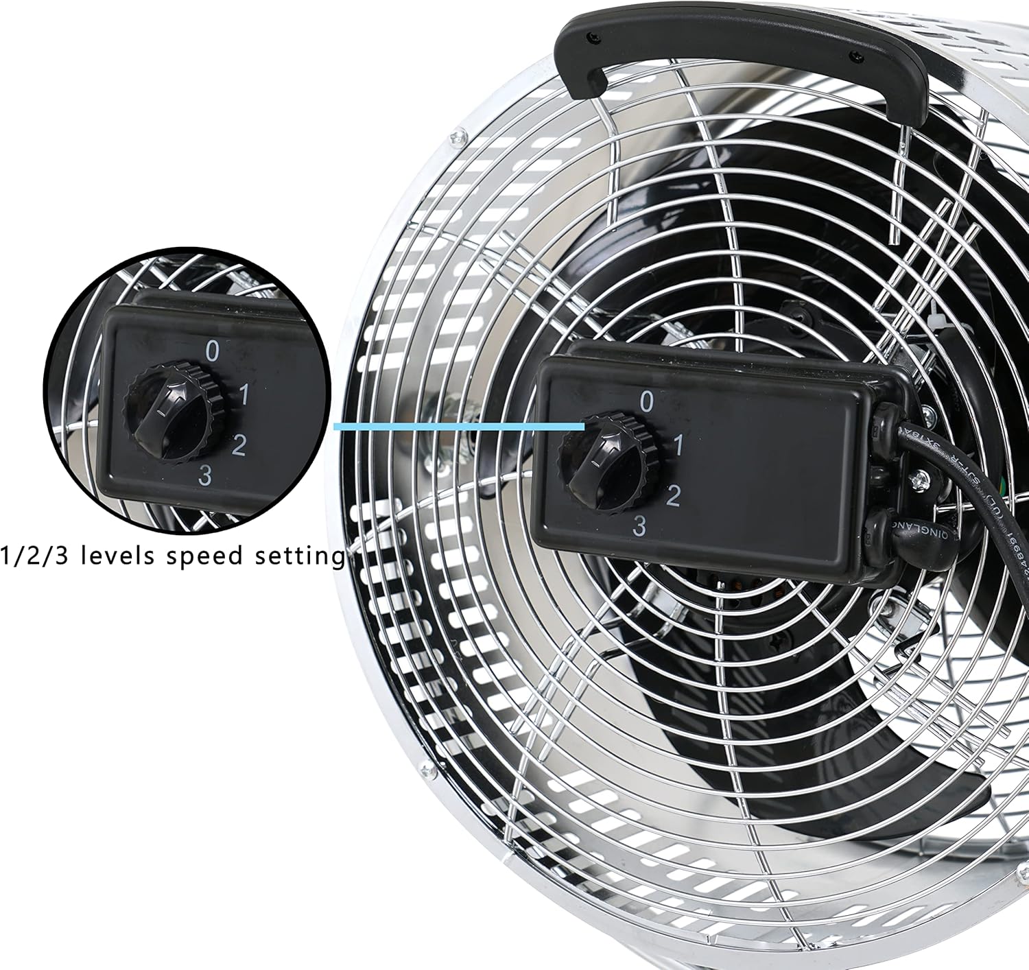 Tripod Pedestal Fan, 3 Speed Adjustment, Multiple Wide Angle Standing Fan, Suitable for Bedroom, Living Room and Office, Silver-10 Inch, 10 Inch