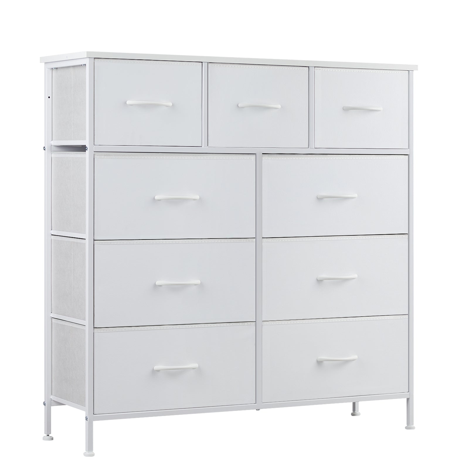 Tall Dresser Fabric Storage Tower ,Wooden Top for Kid Room, Closet, Entryway, Nursery