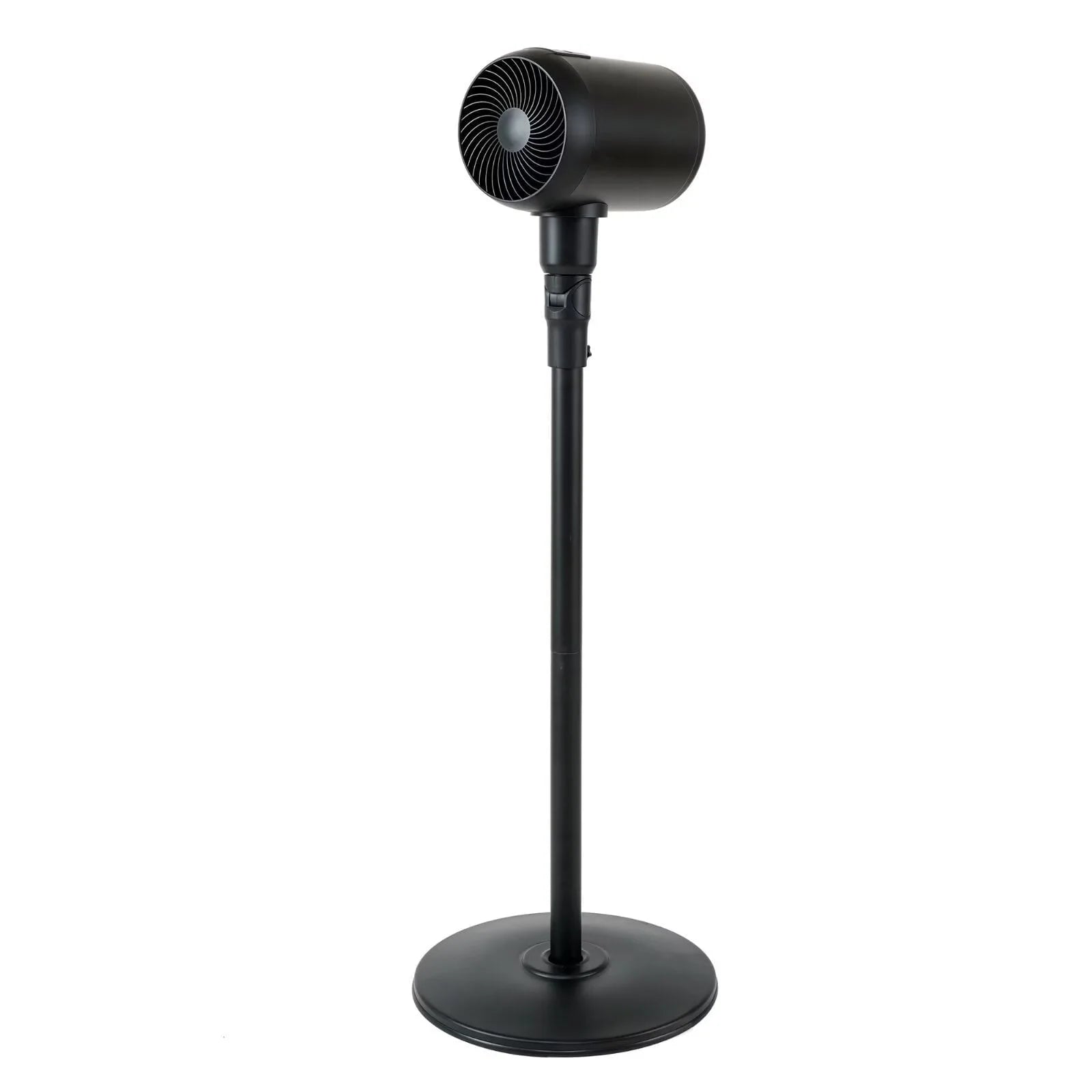 Metal Drum Jet Fan 7 Inch, Indoor and Outdoor Pedestal Fan, 6-speed Rotatable Fan, with Remote Control, Suitable for Bedroom, Living Room and Office, Black