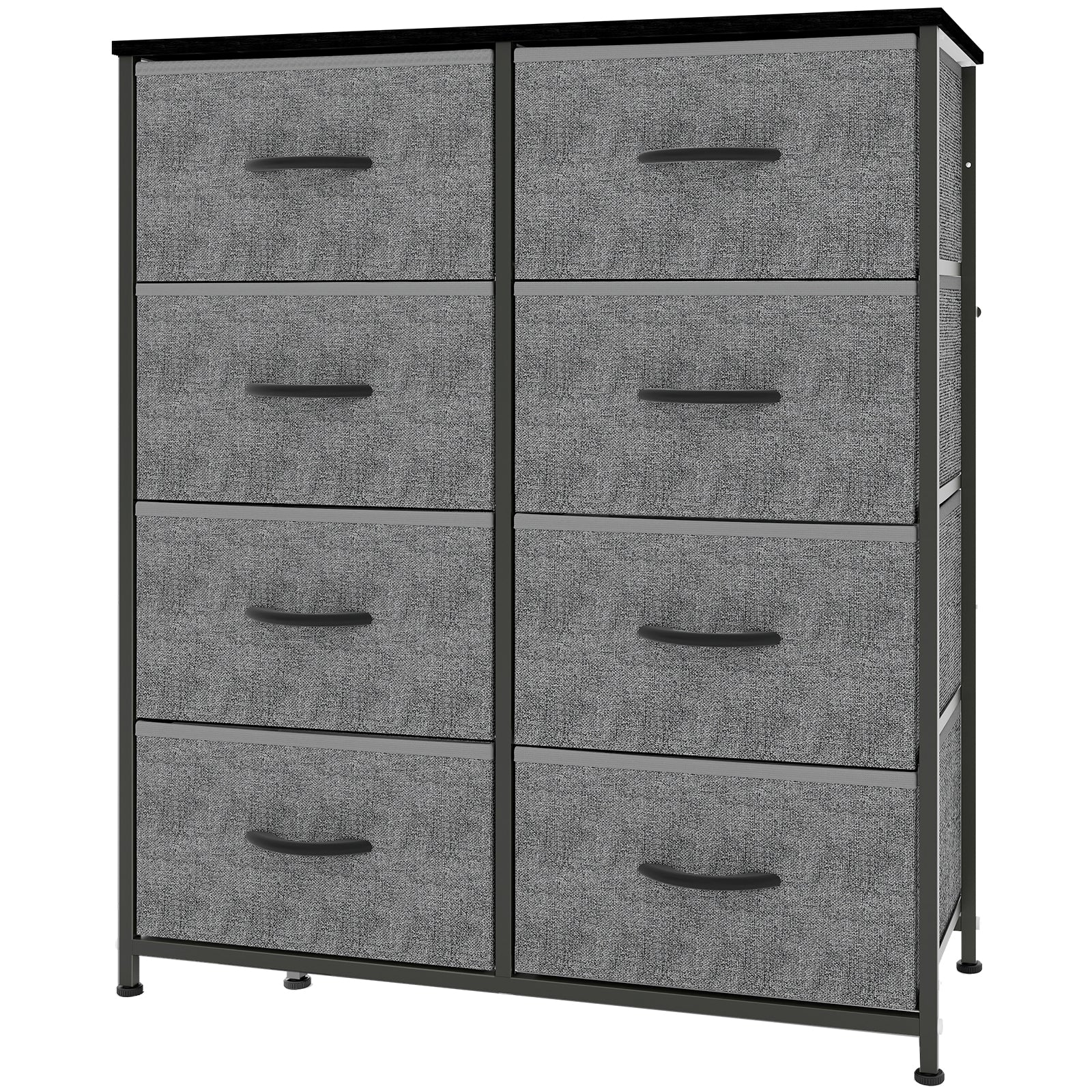 Tall Dresser Fabric Storage Tower ,Wooden Top for Kid Room, Closet, Entryway, Nursery
