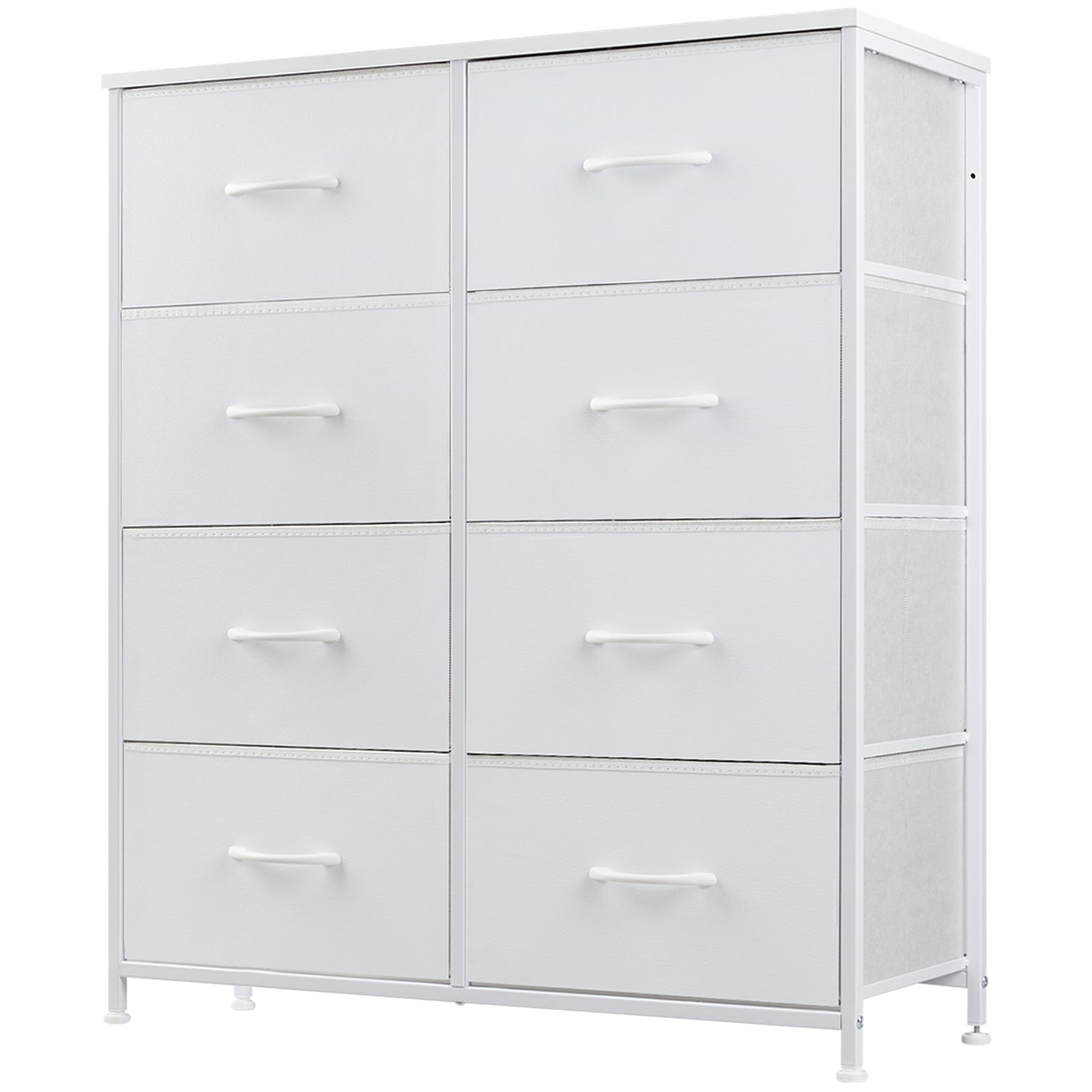 Tall Dresser Fabric Storage Tower ,Wooden Top for Kid Room, Closet, Entryway, Nursery