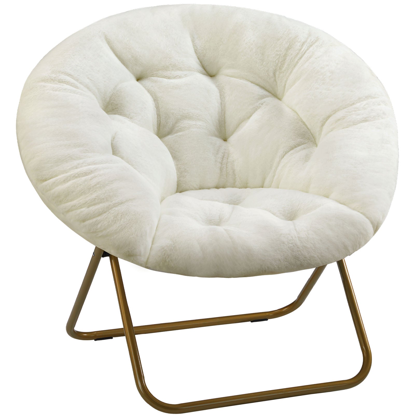 Comfortable disc chairs faux fur furniture bedroom living room adult size white