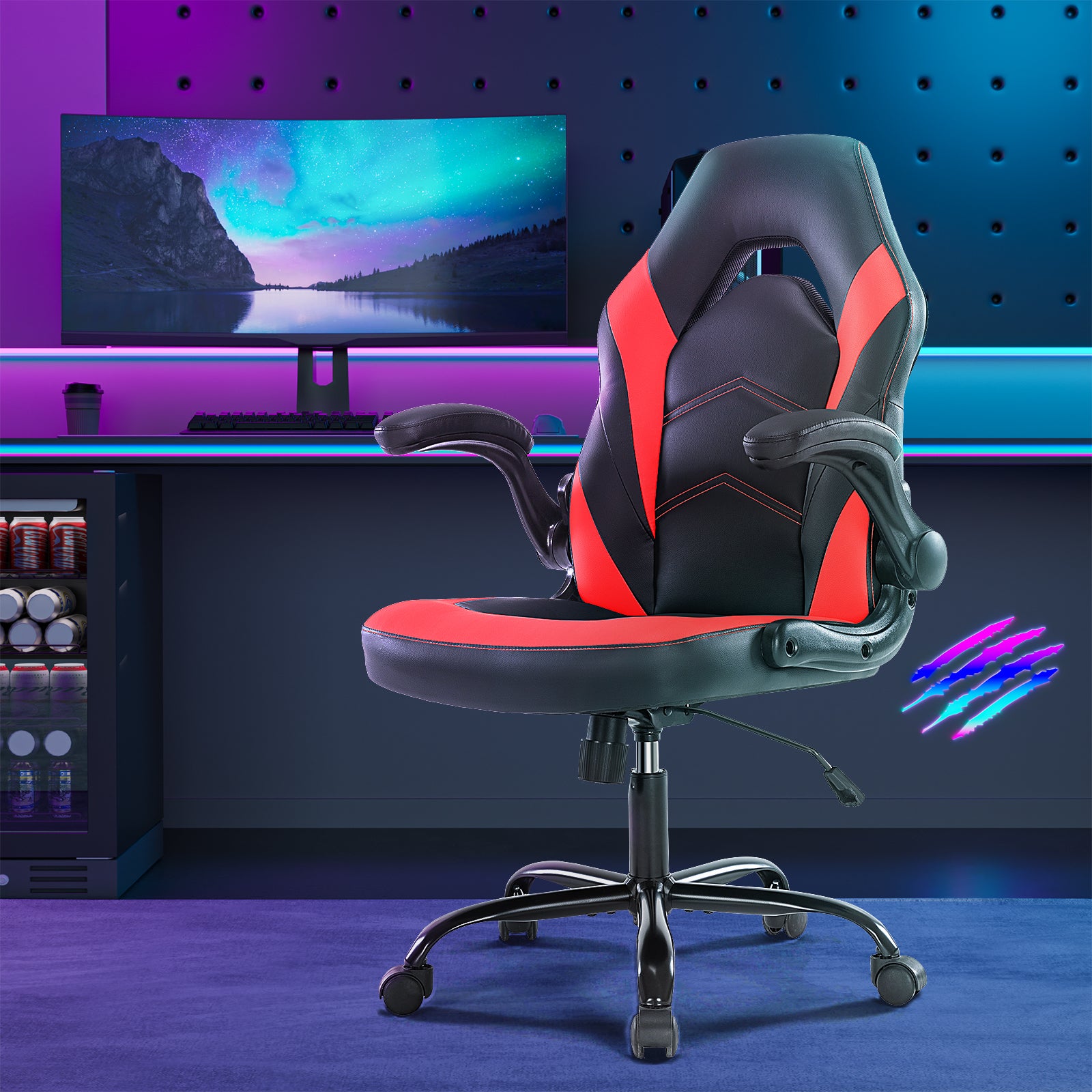 PU Leather Ergonomic Office Chair Swivel Computer Gaming Chair with Lumbar Support