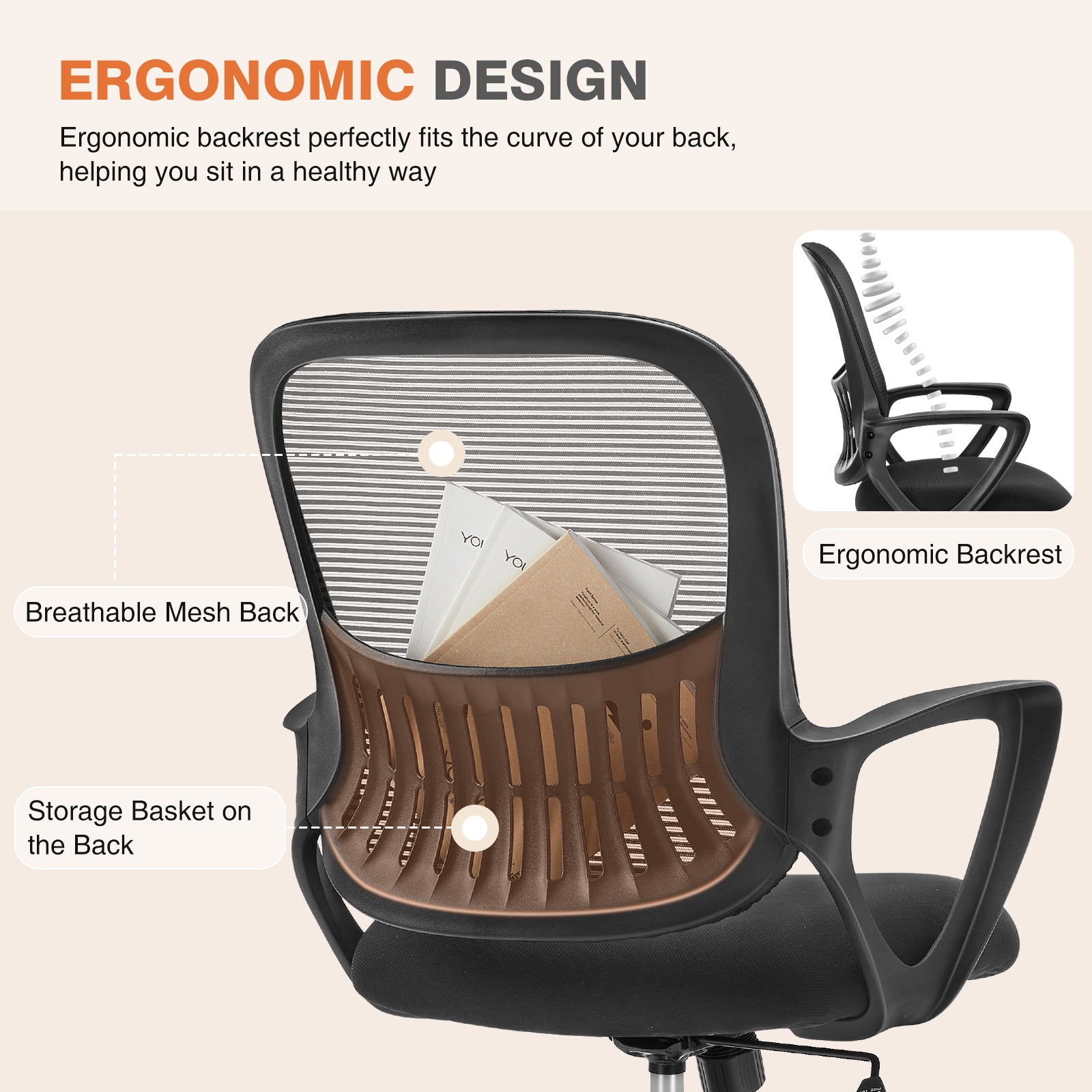 Tall Office Chair for Standing Desk with Adjustable Foot Ring,Counter Height Office Chairs