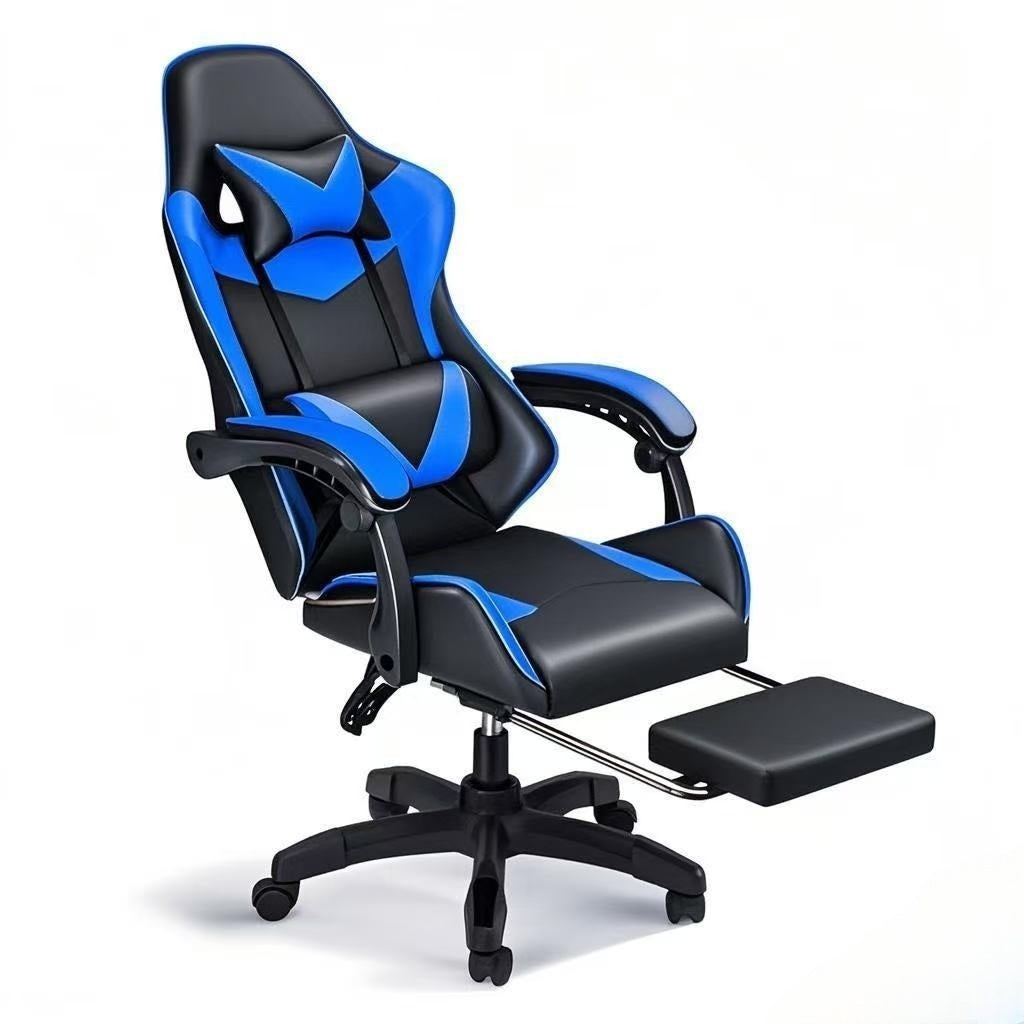 Gaming Chair with Footrest, Height Adjustable & 90°-135° Tilt Function, Swivel Recliner Ergonomic Racing Style Video Game Chair with Lumbar Support