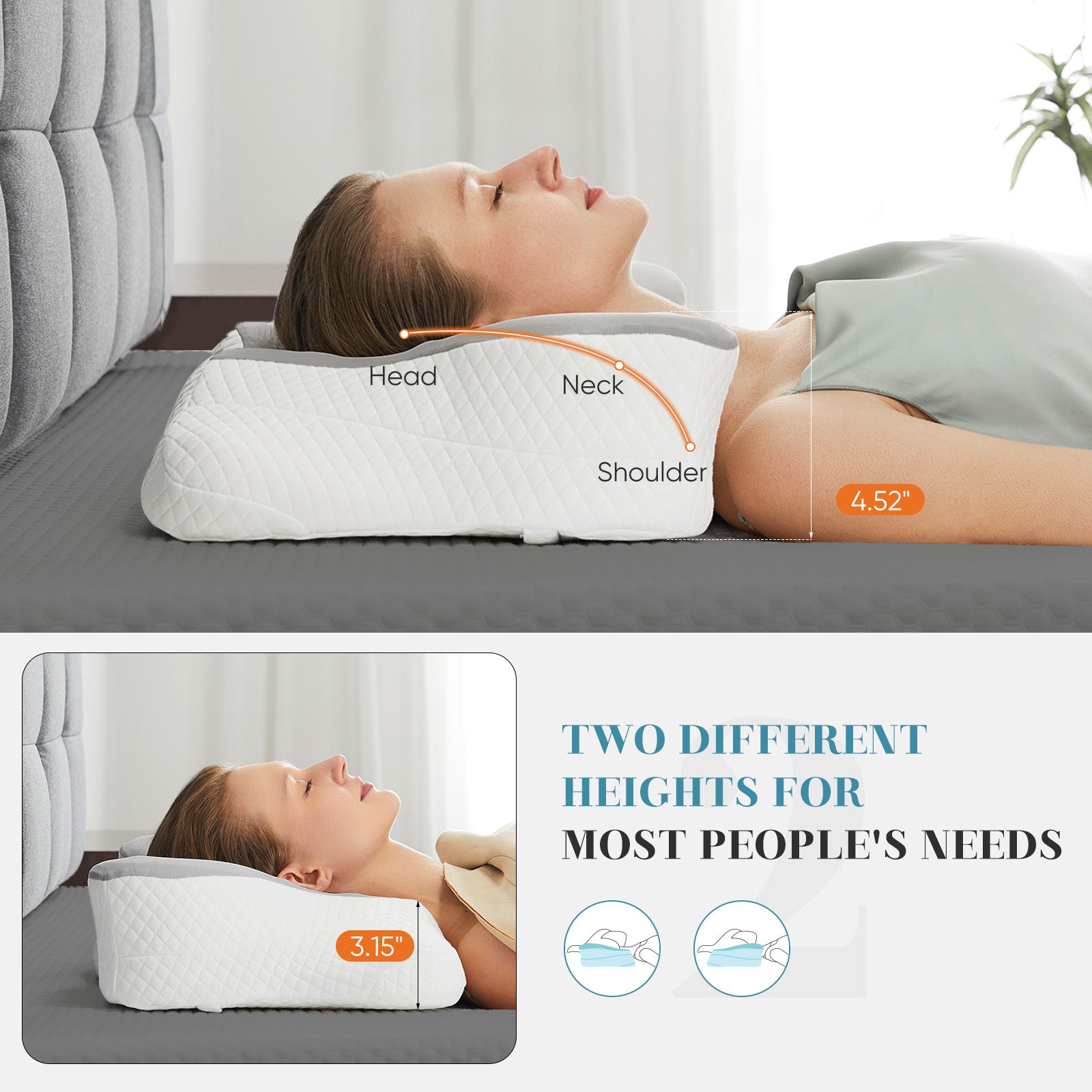 Ergonomic foam neck pillow, neck support, neck protection good sleep