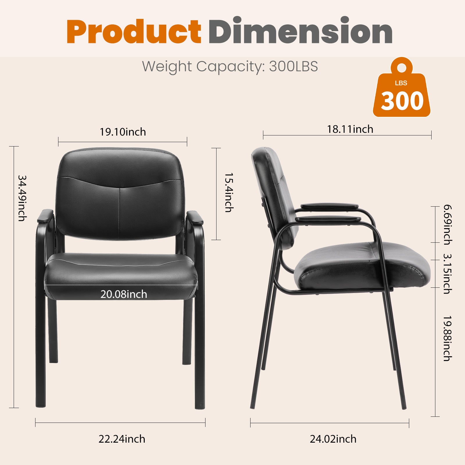 Leather Conference Room Chairs with Padded Arms,eception Chairs,Office Guest Chairs