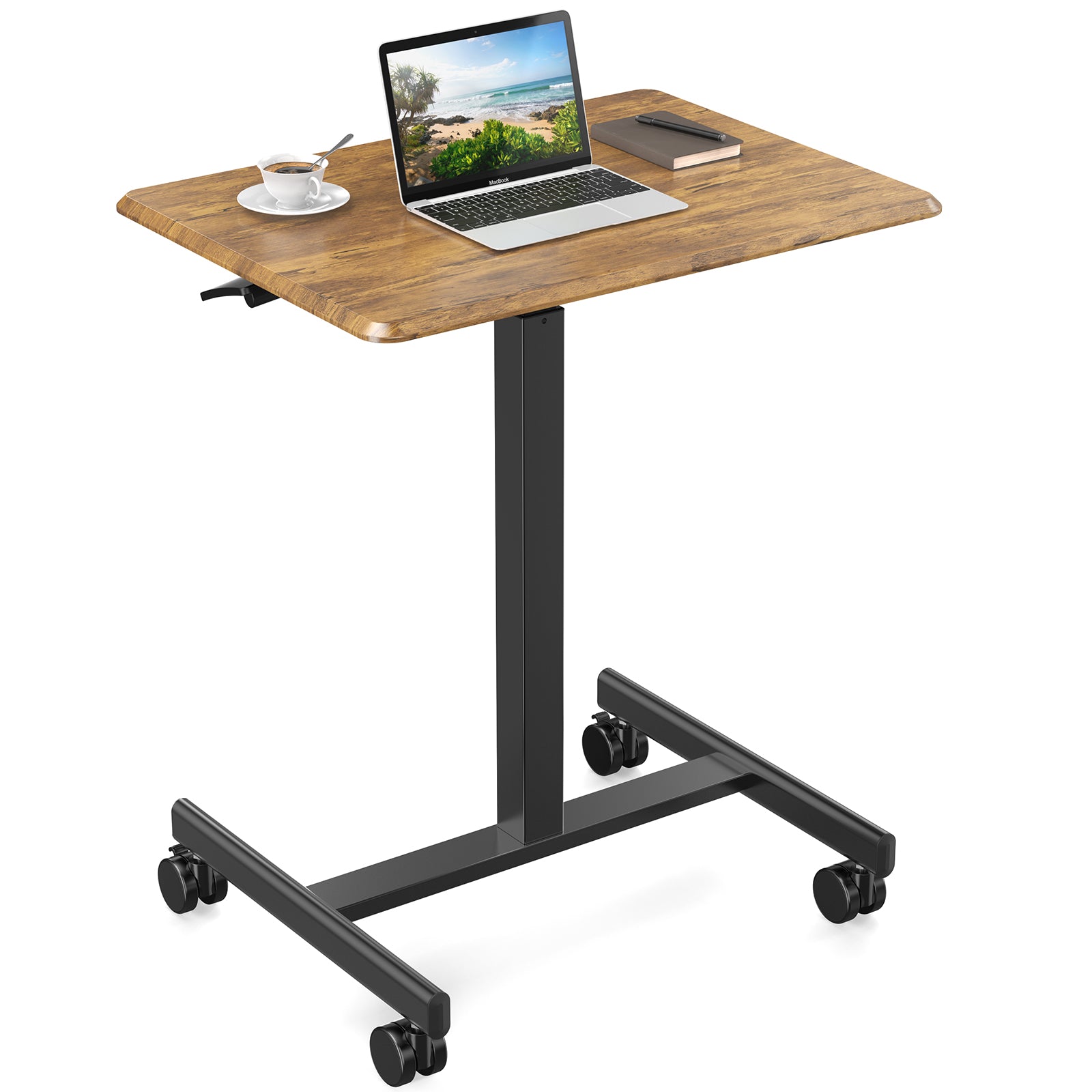 Adjustable Rolling Desk Laptop Computer Cart for Home, Office, Classroom,Overbed Table