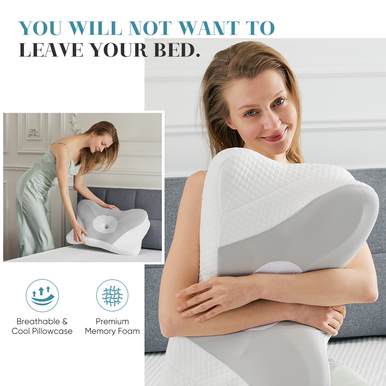 Ergonomic foam neck pillow, neck support, neck protection good sleep
