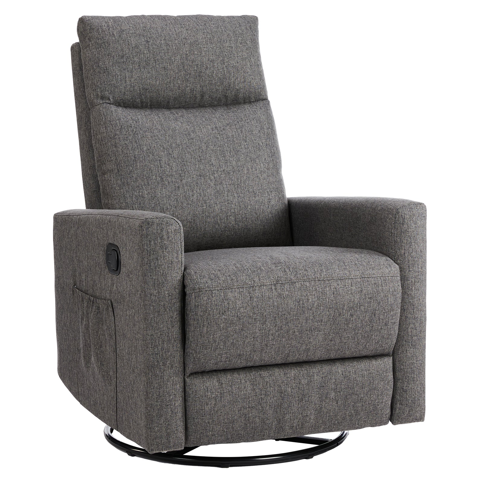 Swivel Recliner Chair, Glider Nursery Chair for Living Room with Extra Large Footrest, High Back, Upholstered Deep Seat