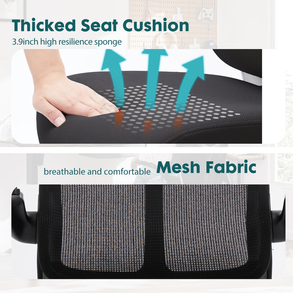 Ergonomic Computer Mesh Chair with Flip-up Armrests,Lumbar Support, Backrest for Home Office