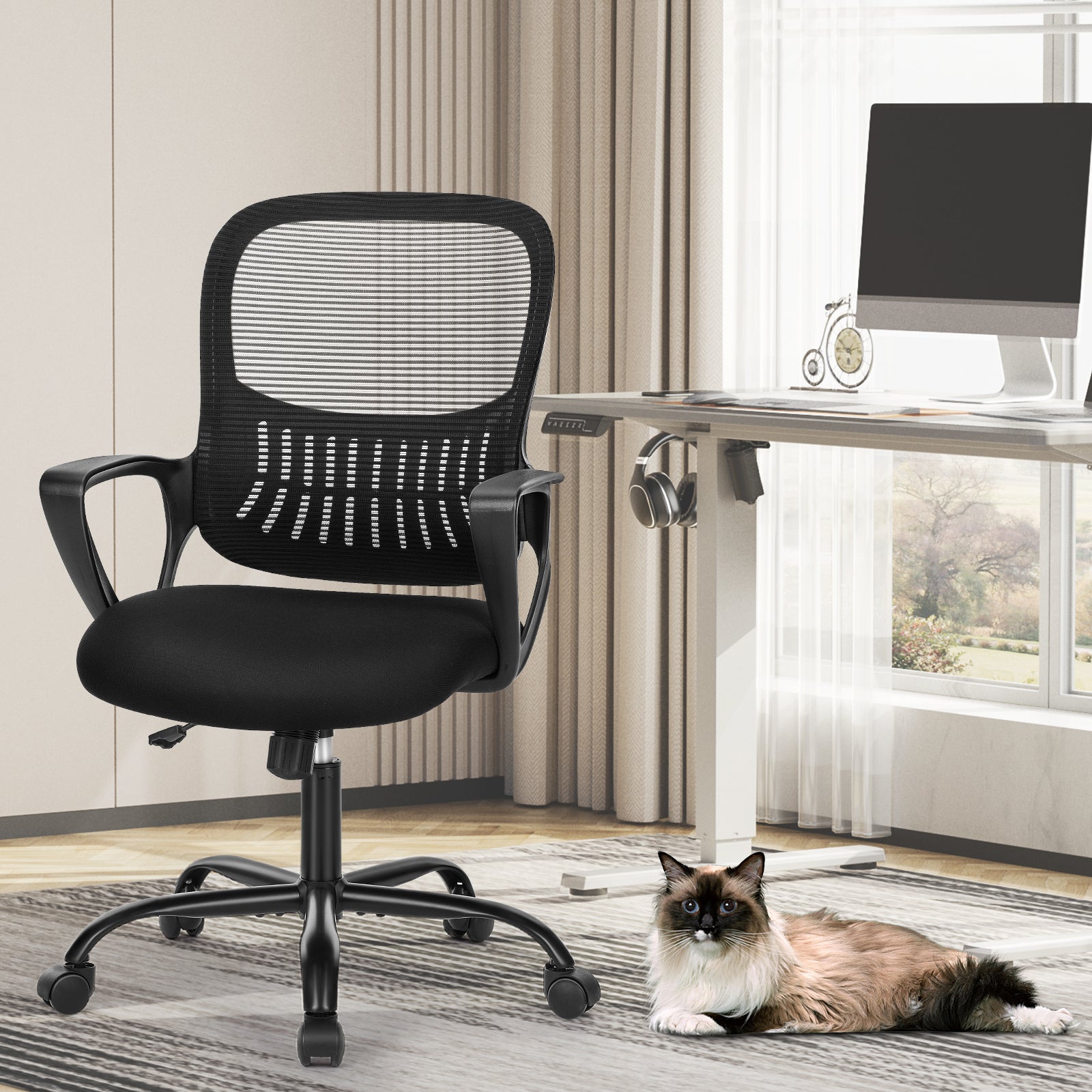 Tall Office Chair for Standing Desk with Adjustable Foot Ring,Counter Height Office Chairs