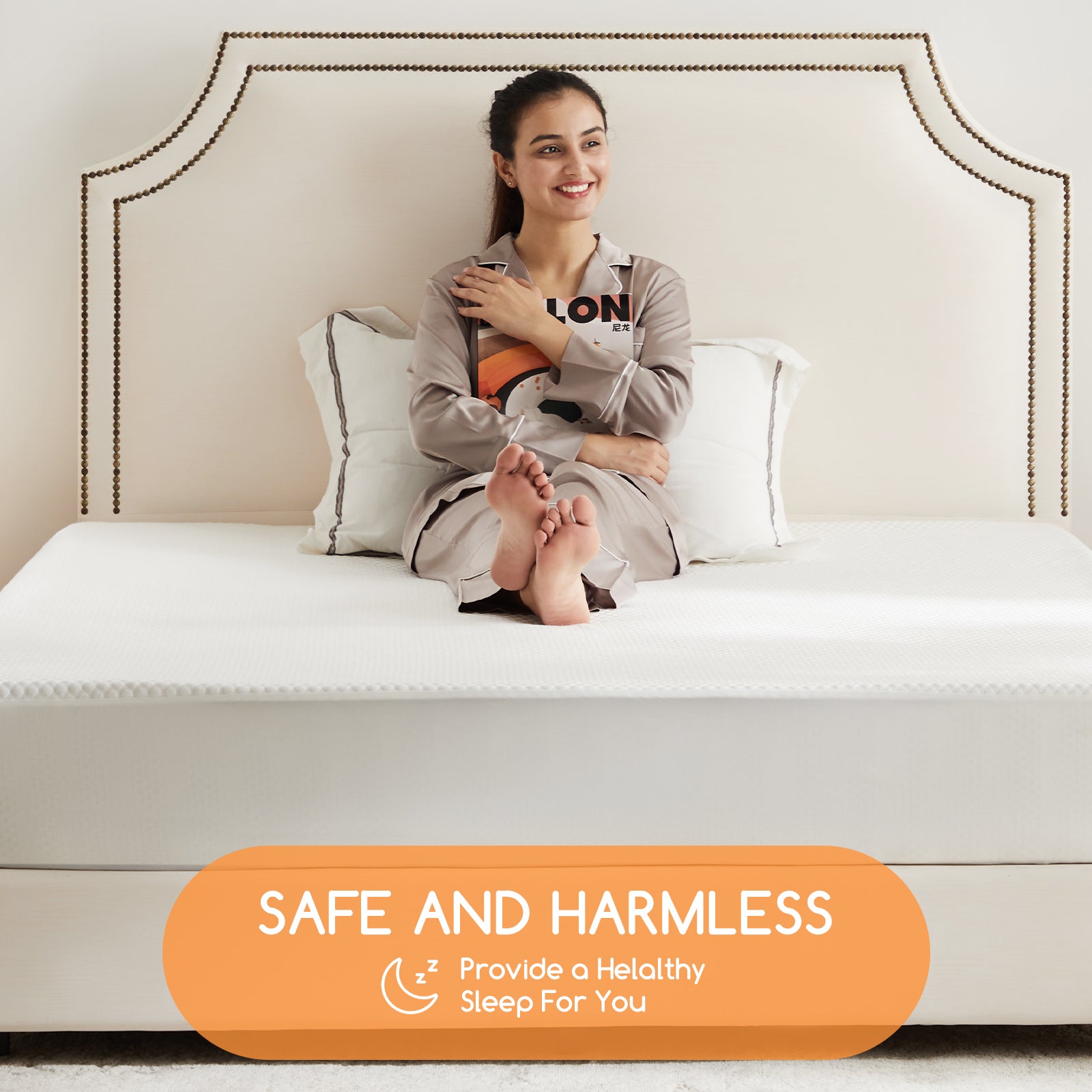 Comfortable Sleeping mattresses, deep Pockets up to 21 inches, Quilted Protective Film, Noise Free, Soft, Breathable White Cover